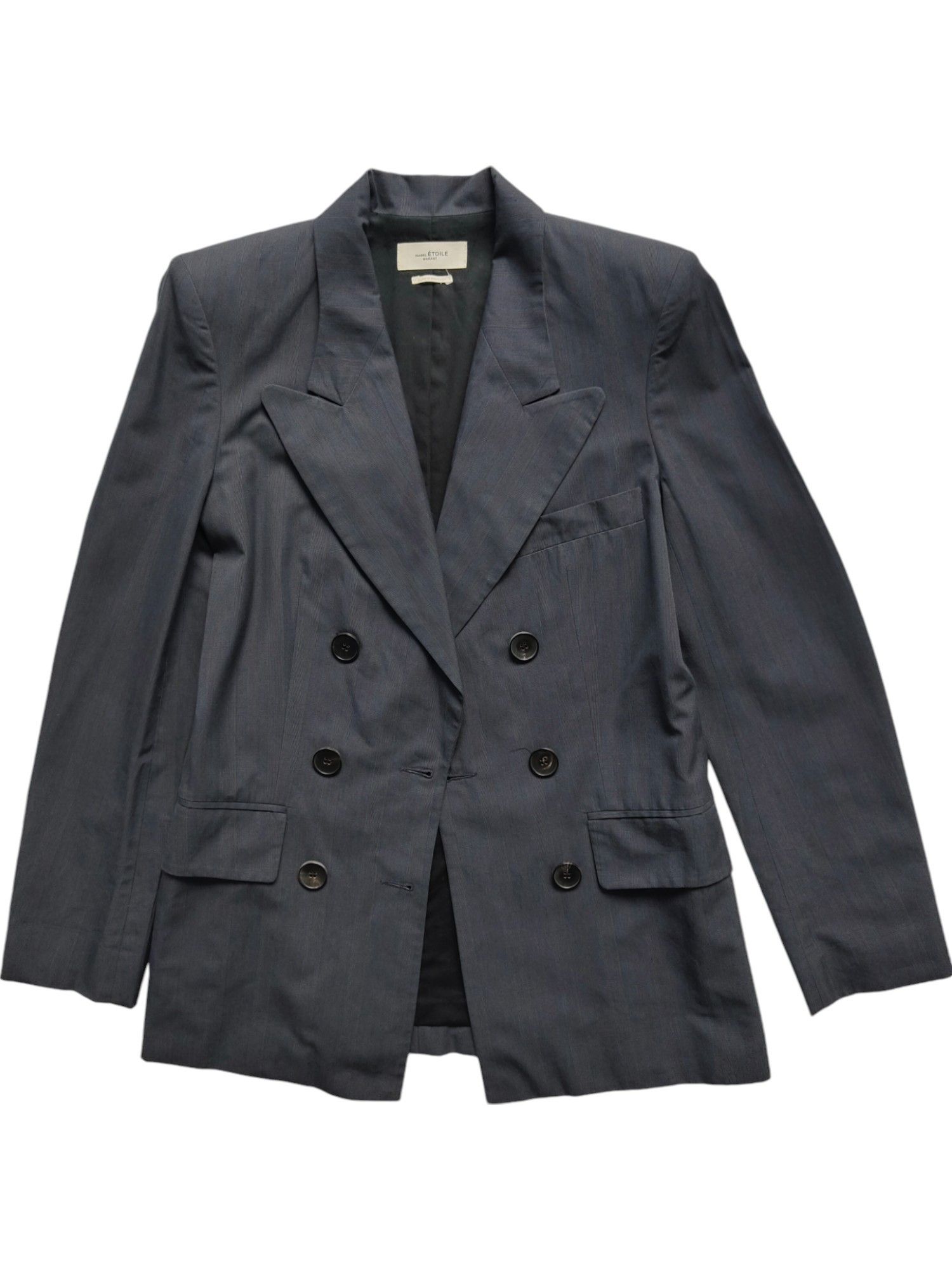 Isabel Marant Etoile Dark Grey Lightly Striped Double Breasted Blazer Size XS / US 0-2 / IT 36-38 - 1 Thumbnail