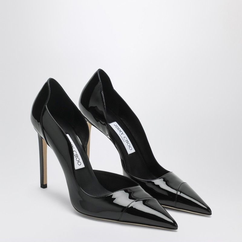 Jimmy Choo Brigitte 100 Pumps In Black Patent Leather