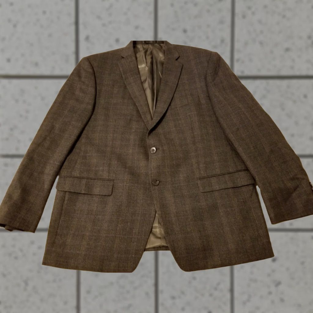Calvin Klein Mens Calvin Klein Wool Sports Jacket Blazer Gray 46R Size 46R - 1 Thumbnail