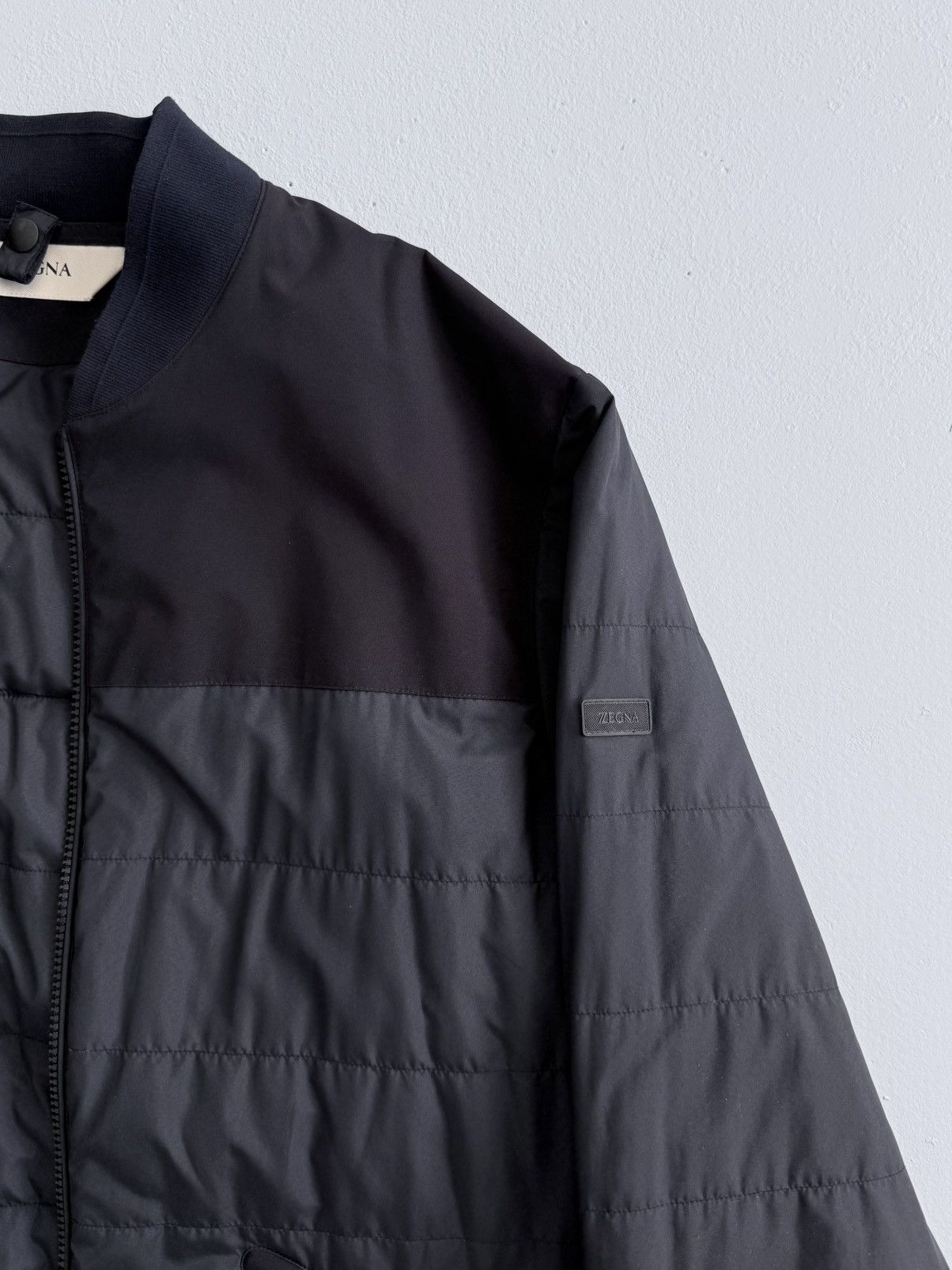 Ermenegildo Zegna ZEGNA Quilted Bomber Jacket Dark Navy Full Zip XL Size US XL / EU 56 / 4 - 7 Thumbnail