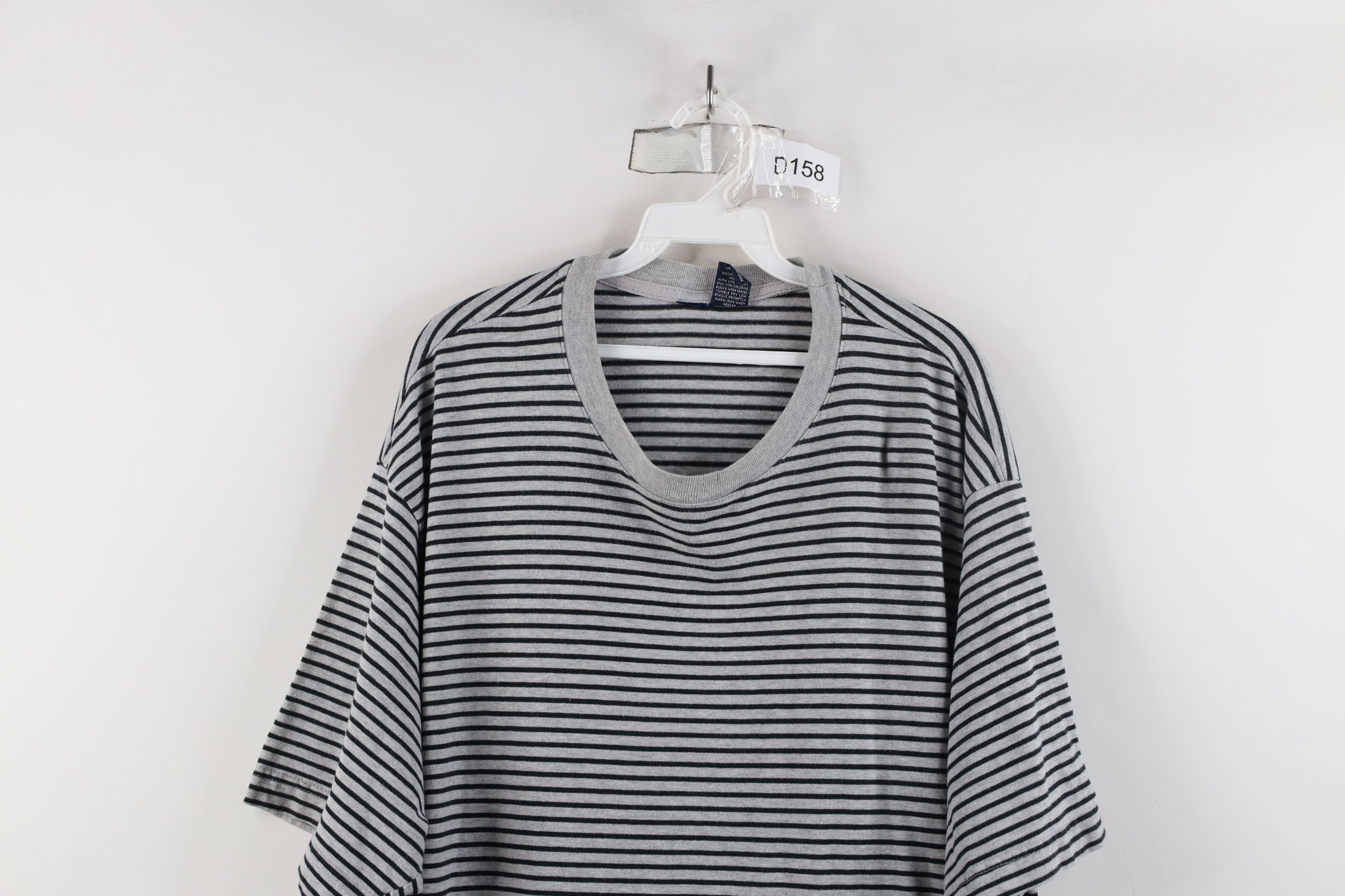 Vintage Vintage 90s Streetwear Striped Short Sleeve T-Shirt Gray Size US XXL / EU 58 / 5 - 2 Thumbnail