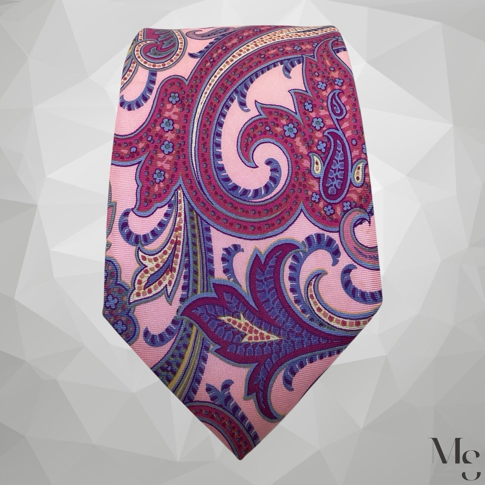 Designer ASCOT XL Pink Paisley Luxury Silk Tie Hand Sewn In Germany 6 Size ONE SIZE - 3 Thumbnail