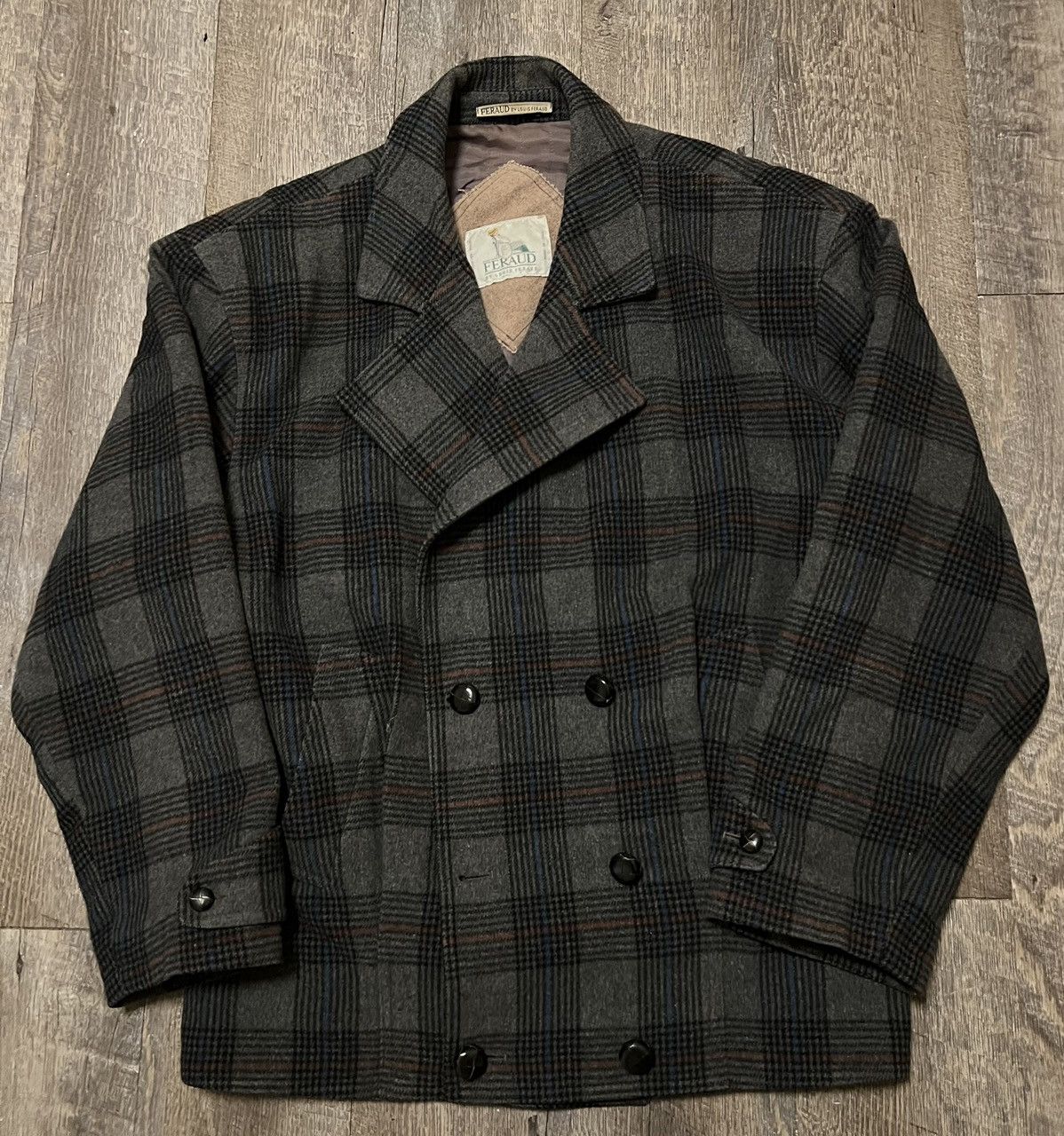 Louis Feraud × Vintage Vintage Feraud Wool Plaid Blazer Coat Size 48 Size 48R - 1 Thumbnail