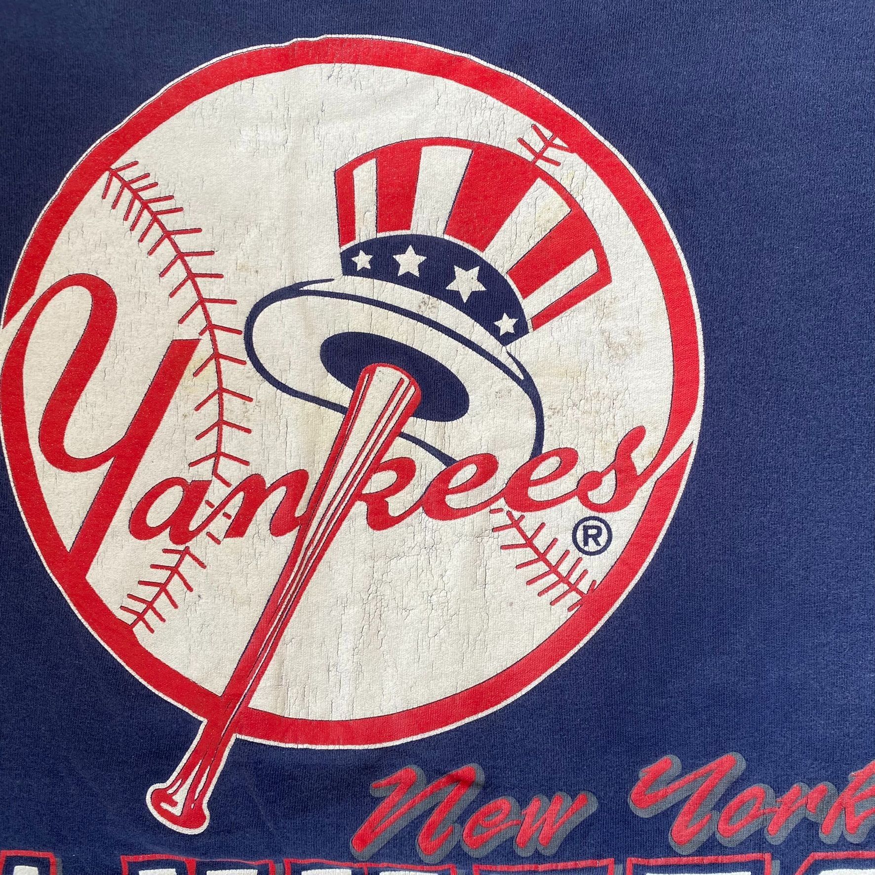 New York Yankees Vintage 90s New York Yankees Shirt NY MLB Baseball Navy Tee Size US XL / EU 56 / 4 - 4 Thumbnail