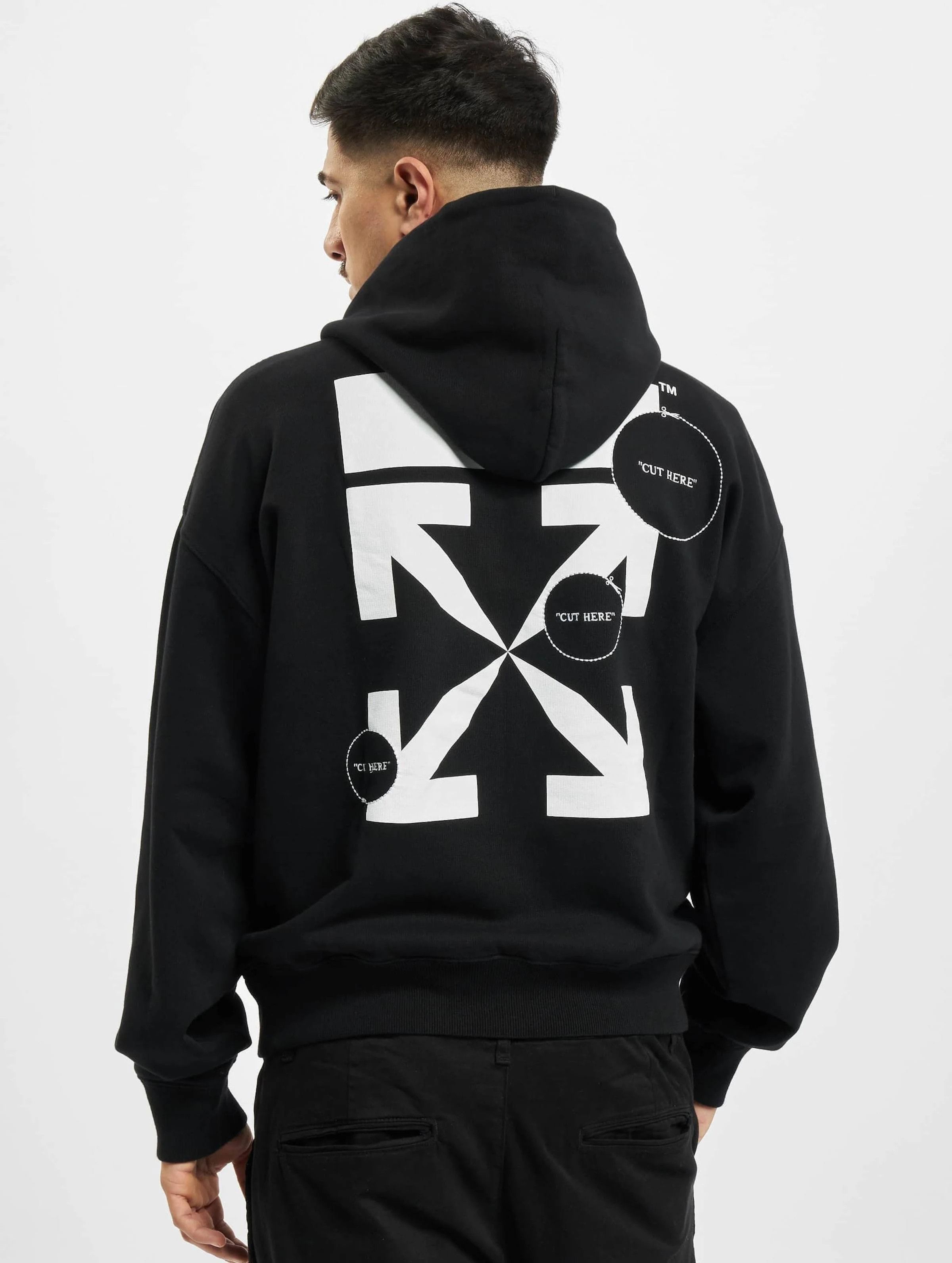 Off-White Black Cut Here Arrows Oversized Hoodie Size US L / EU 52-54 / 3 - 2 Thumbnail