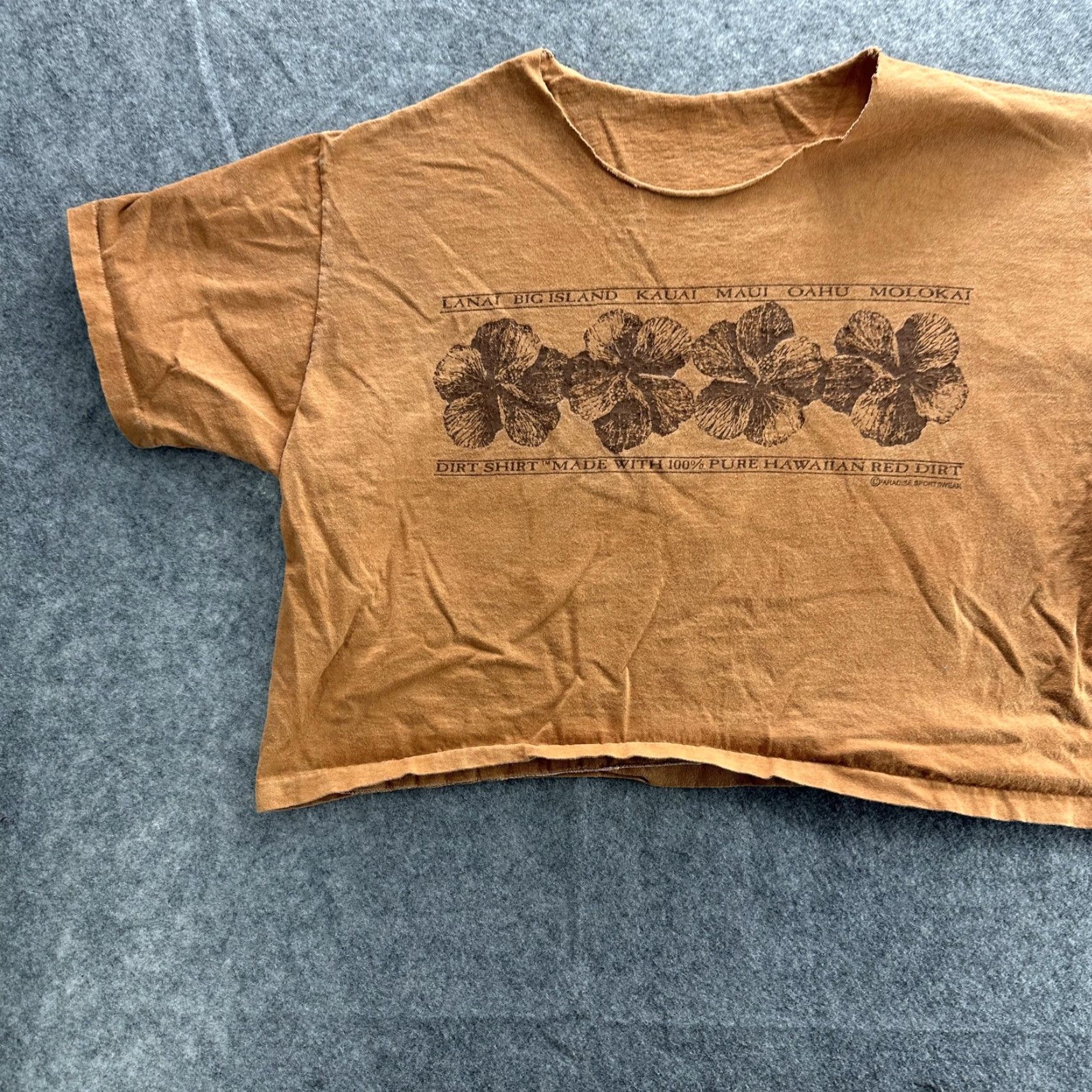 Paradise VINTAGE Paradise Sportswear Shirt Womens Medium Cropped Brown Floral Hawaiian 90s Size M / US 6-8 / IT 42-44 - 3 Thumbnail