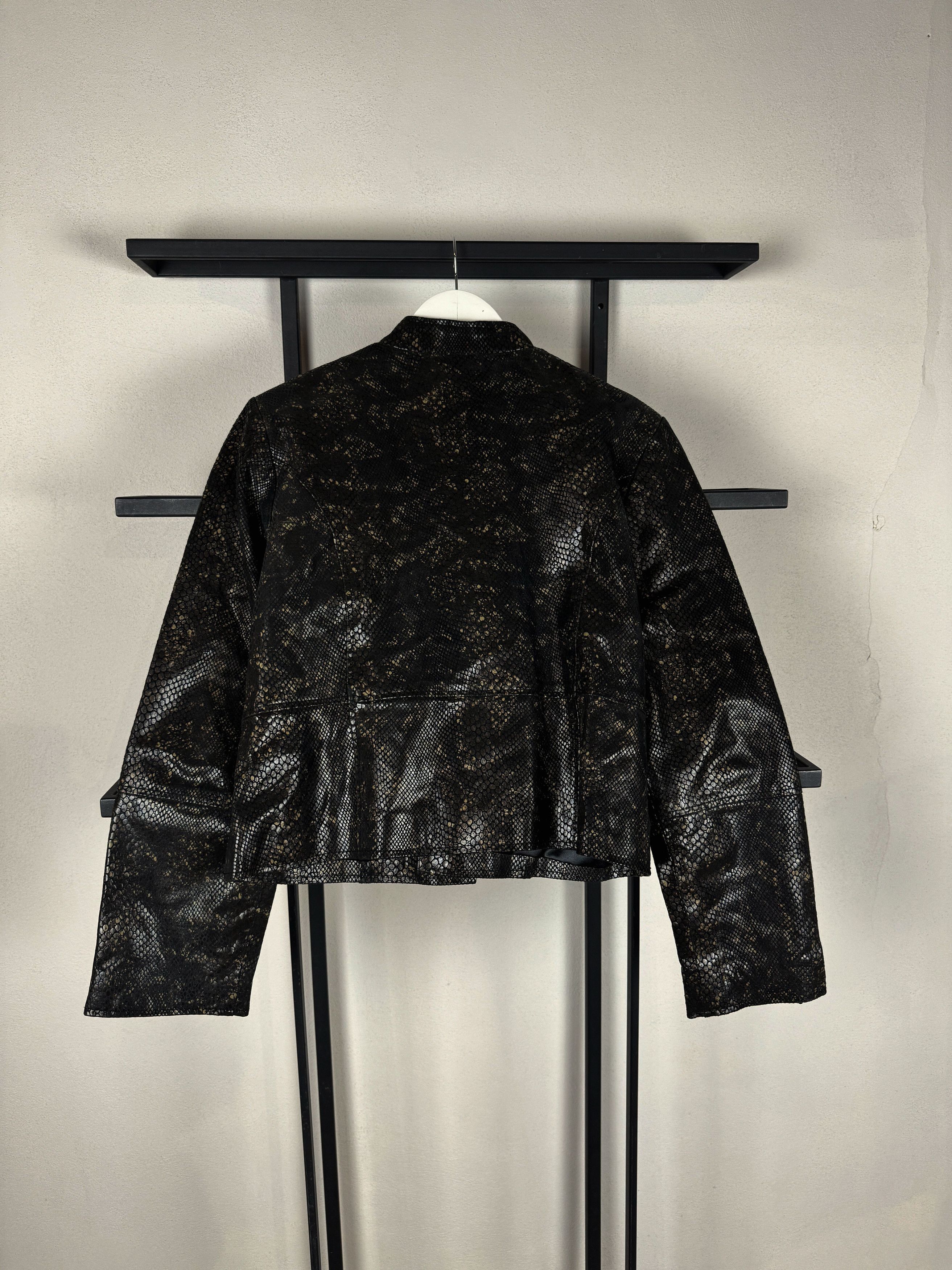 Yohji Yamamoto Black Snake Embossed Leather Jacket Minimal Archive Y2K Size US S / EU 44-46 / 1 - 7 Thumbnail