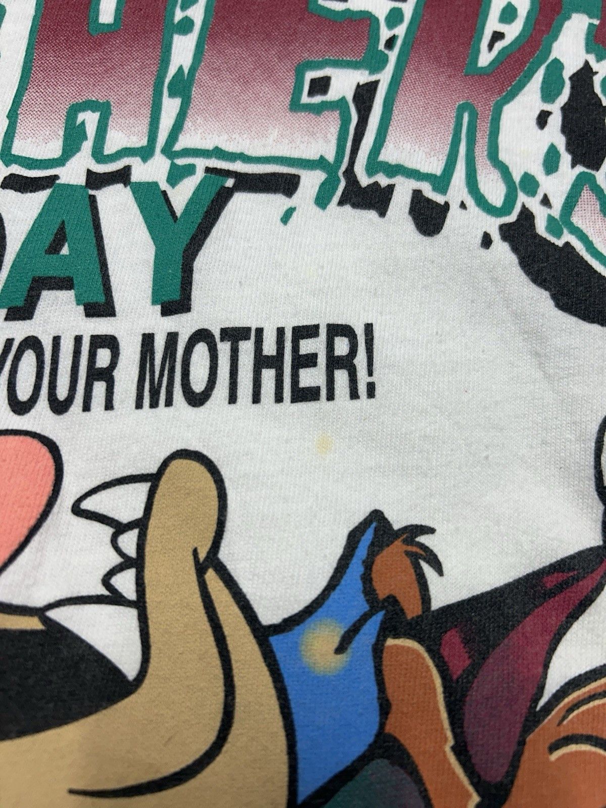Vintage Vtg 90 t shirt taz looney tunes Father’s Day funny cartoon L Size US L / EU 52-54 / 3 - 3 Thumbnail
