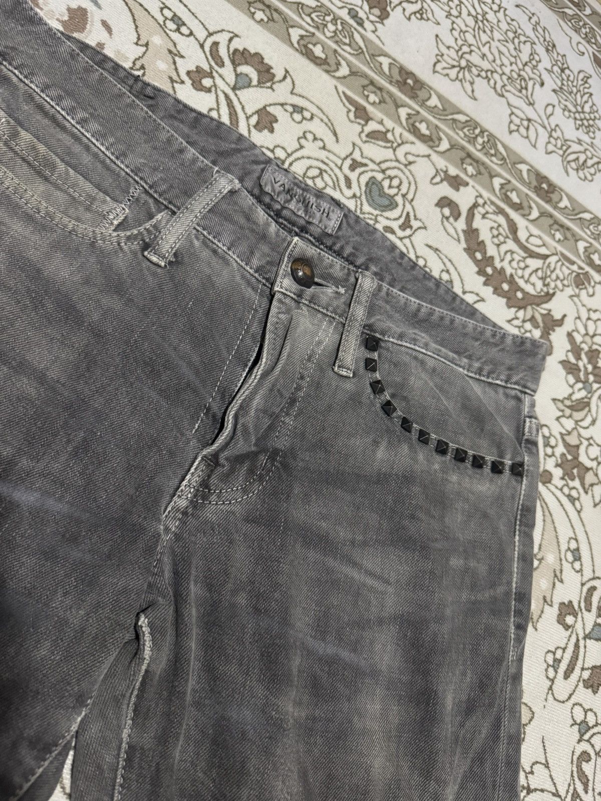 If Six Was Nine × Japanese Brand × Vanquish Vanquish Studded Flare 🔥 Denim Jeans Size US 33 - 3 Thumbnail