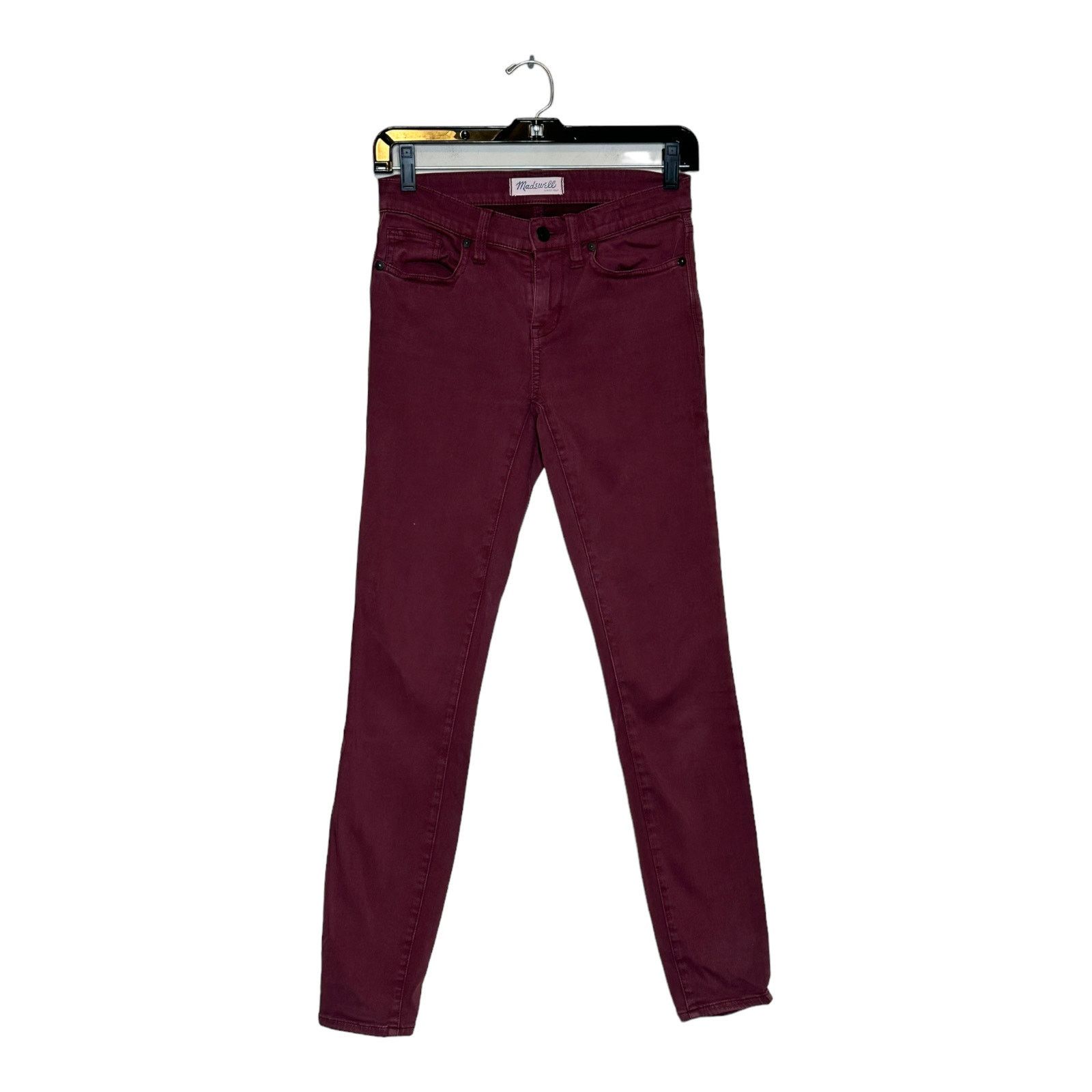 Madewell Madewell burgundy skinny skinny stretch jeans size 25 - 0 Size 25" / US 0 / IT 36 - 7 Thumbnail