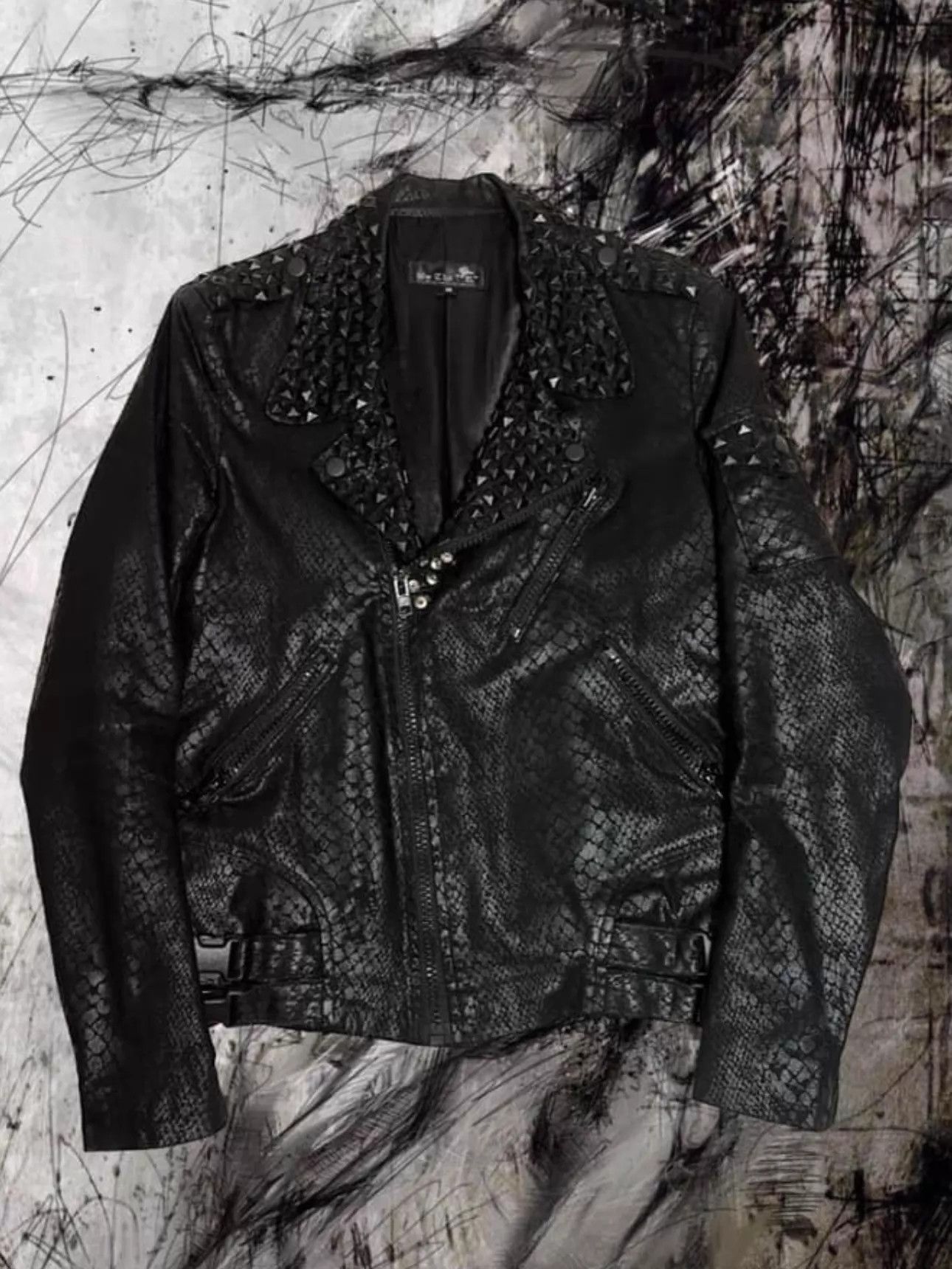 Balmain Balmain-inspired V-kei Stud Snakeskin Jacket Size US S / EU 44-46 / 1 - 3 Thumbnail