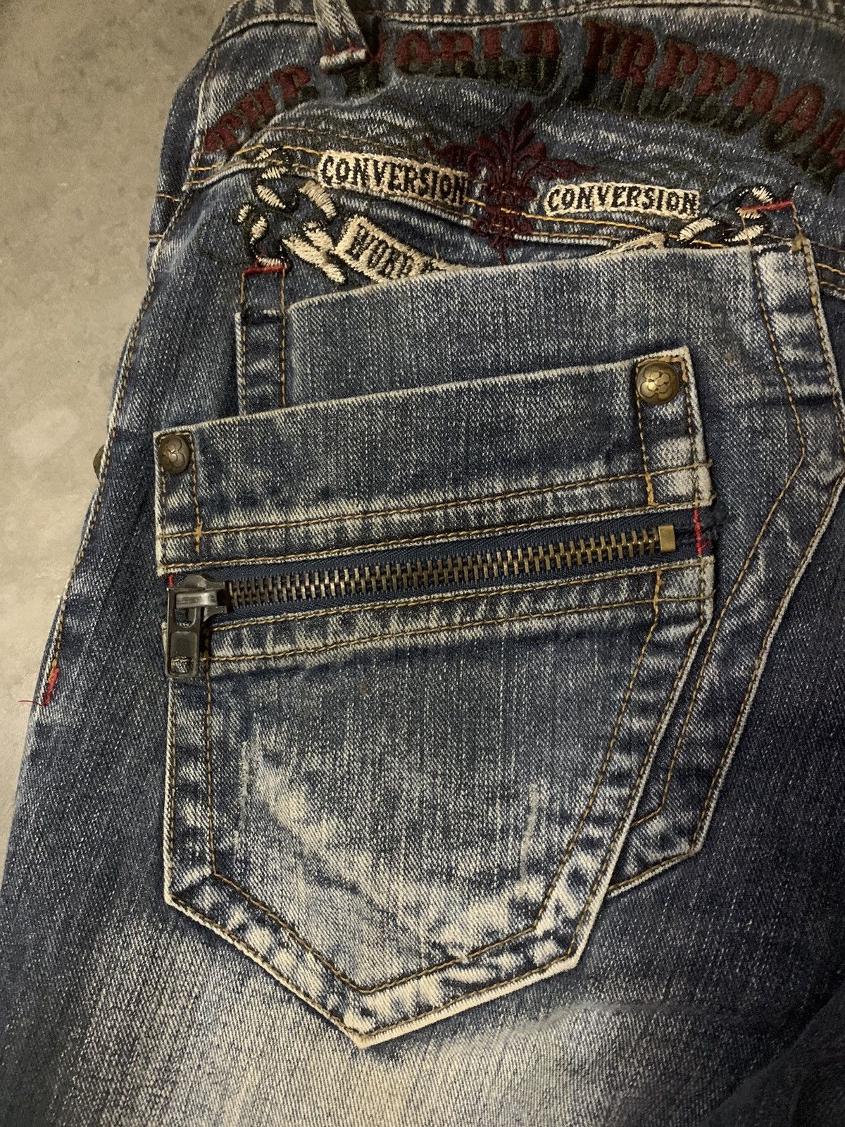 If Six Was Nine Original Jeans The World Freedom Flare Denim Jeans Size US 34 / EU 50 - 12 Thumbnail