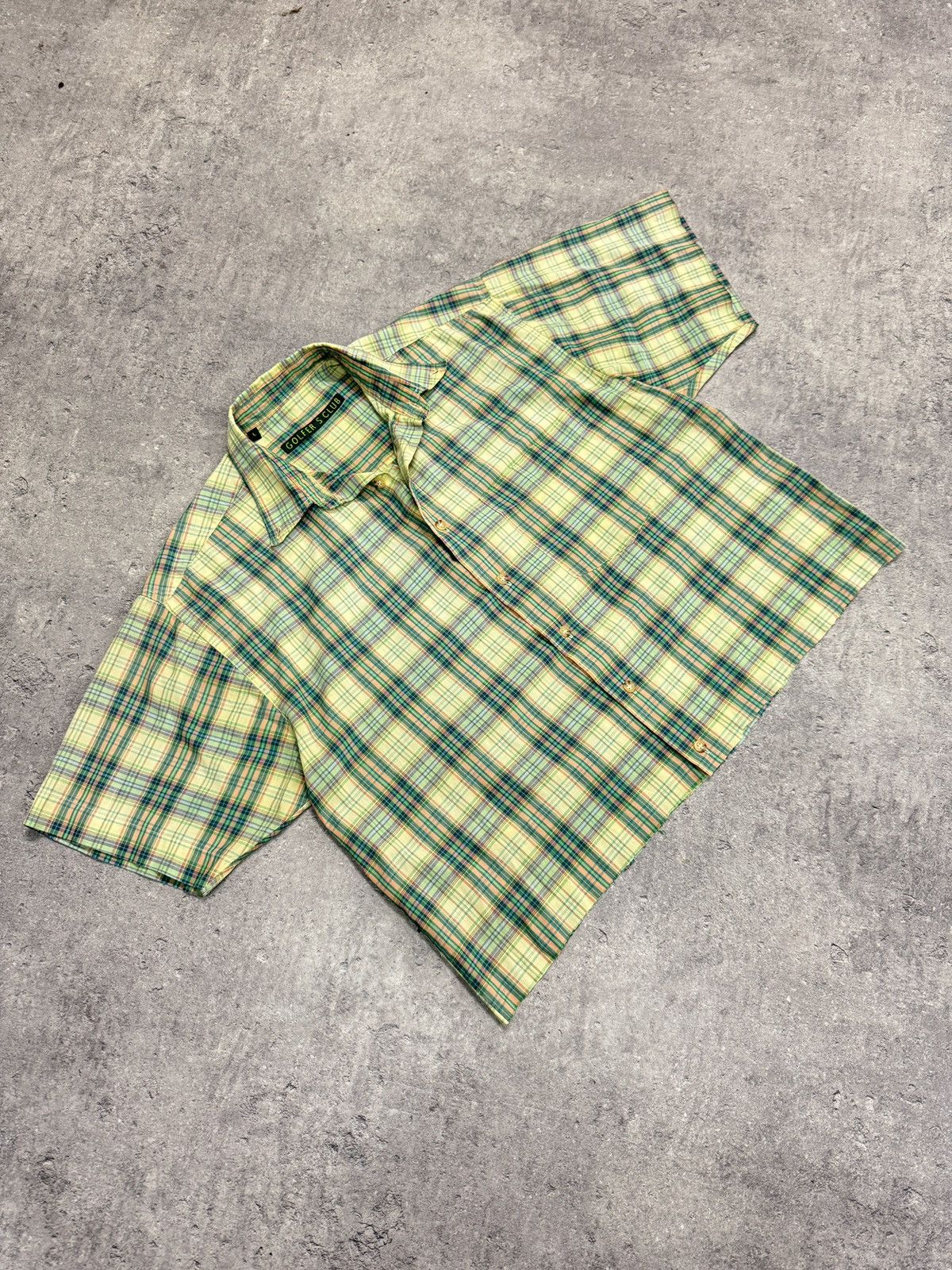 Japanese Brand ᶠᵃⁿᶜʸᵍᵘʸBOXY Trashed Shirt Vintage Cropped Button Up 90s 80 Size US M / EU 48-50 / 2 - 2 Thumbnail