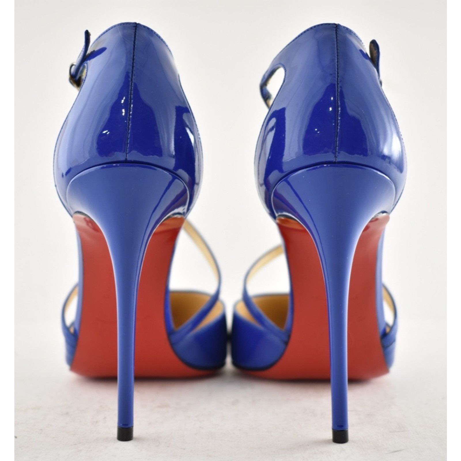 Christian Louboutin Cross Blake 100 Patent Electric Blue
