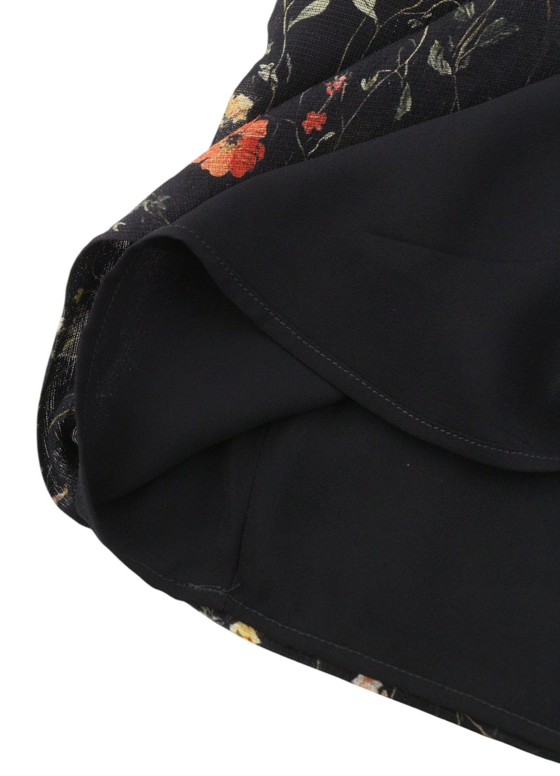 R13 RAGLAN SLEEVE BABYDOLL M Floral Black Wool Silk Dress 89920 Size M / US 6-8 / IT 42-44 - 7 Thumbnail