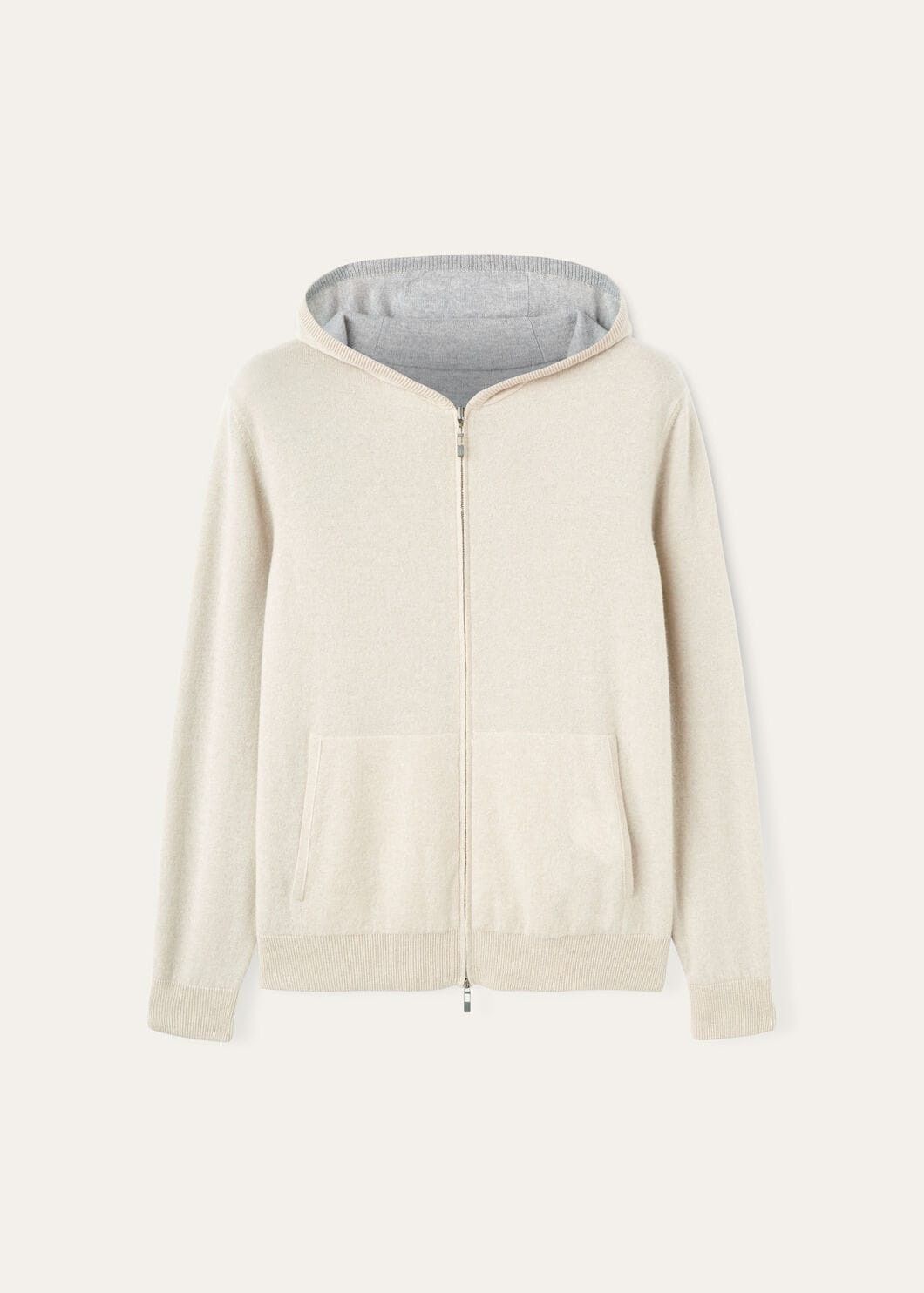 Loro Piana o1w1db10725 FAO2849 Duo Hooded Bomber Sweater in Beige/Grey Size US L / EU 52-54 / 3 - 1 Thumbnail