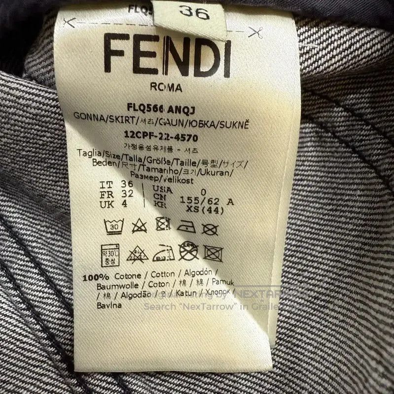 Fendi Fendi Black Denim A-Line Mini Skirt . Size 22" - 4 Thumbnail