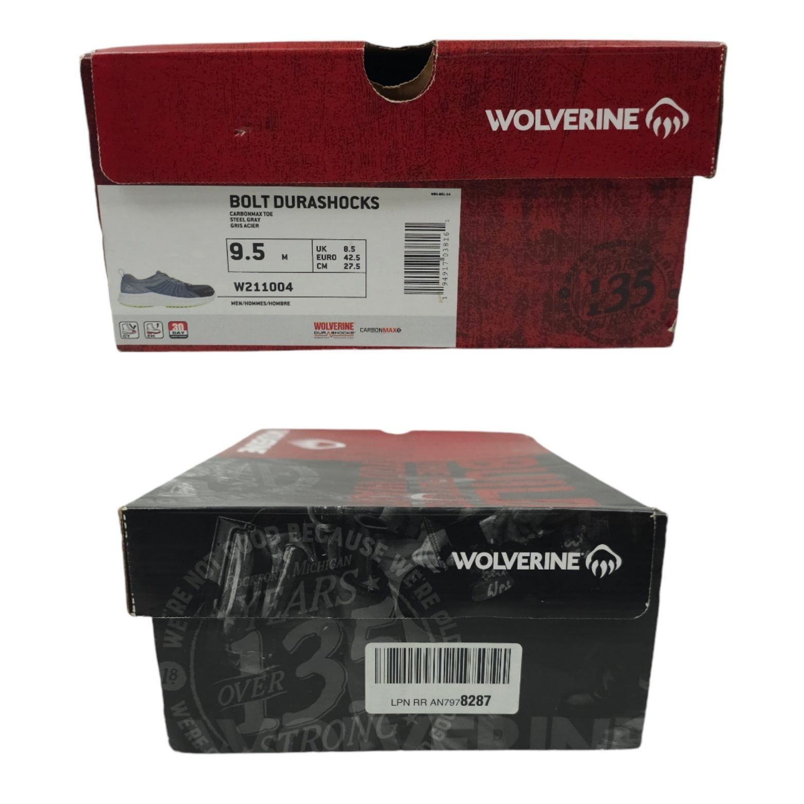 Wolverine Wolverine Bolt Durashocks Mens 9.5 Gray Work Shoe W211004 Size US 9.5 / EU 42-43 - 14 Thumbnail