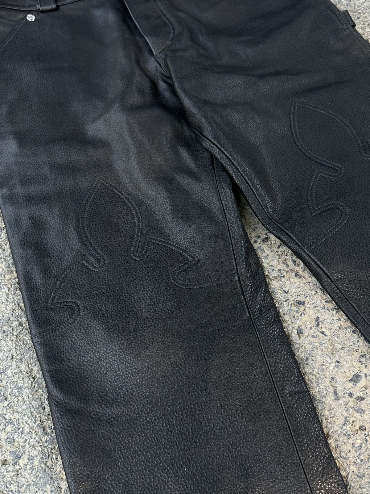 Chrome Hearts Chrome Hearts Fleur Knee Leather Pants Size US 32 / EU 48 - 4 Thumbnail
