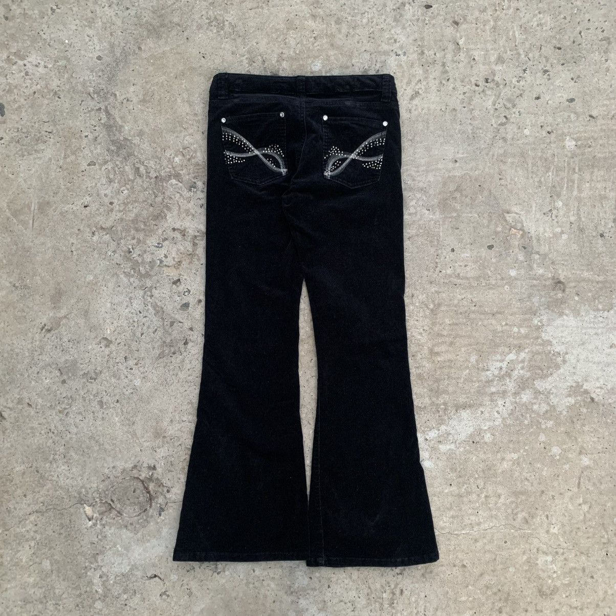 DOROTHEE SCHUMACHER Vintage Crazy Dorothy Perkins Women’s Flared Velvet Jeans Size 25" / US 0 / IT 36 - 2 Thumbnail