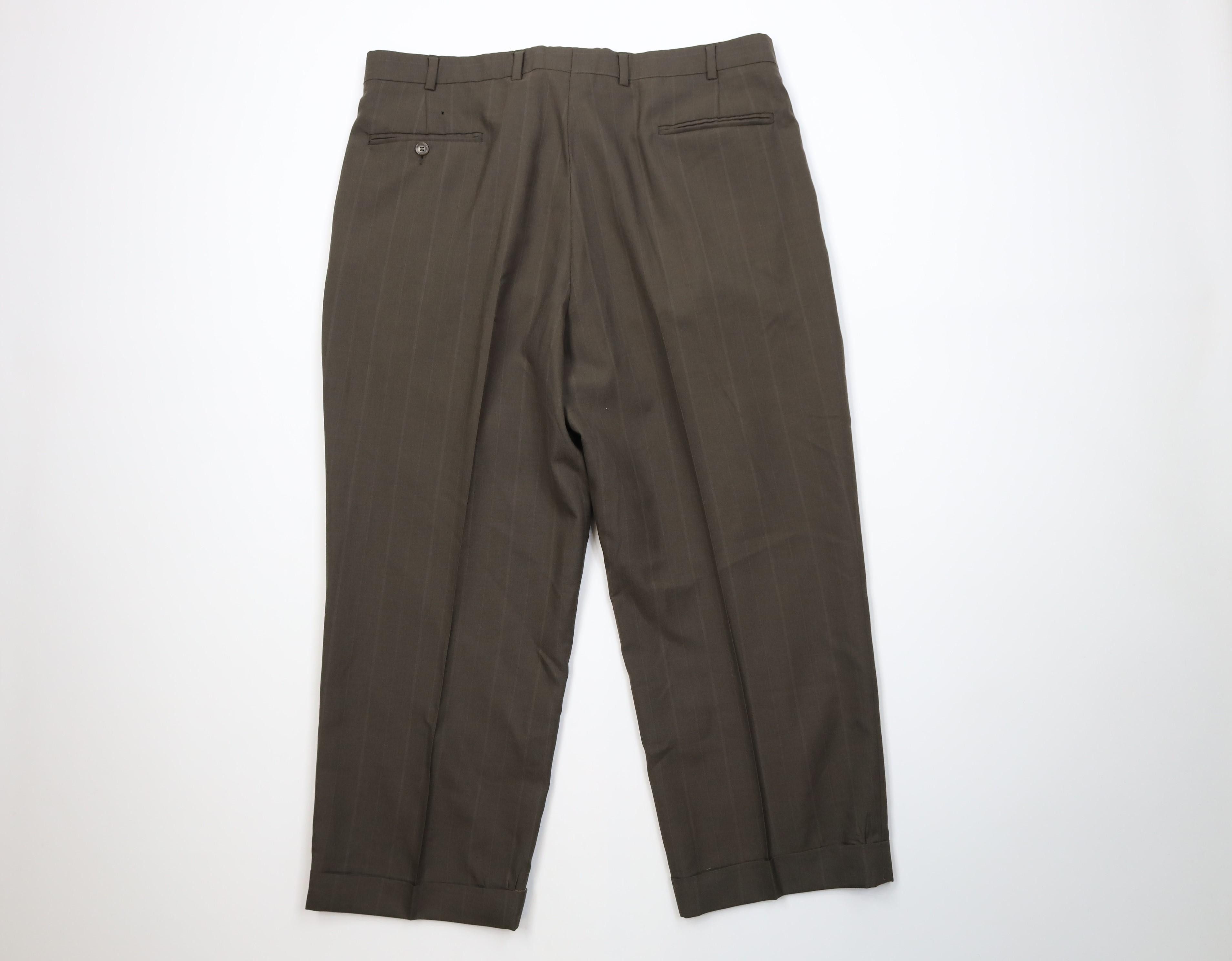 Vintage Vintage 90s Streetwear Wool Striped Wide Leg Chino Pants Size US 38 / EU 54 - 9 Thumbnail