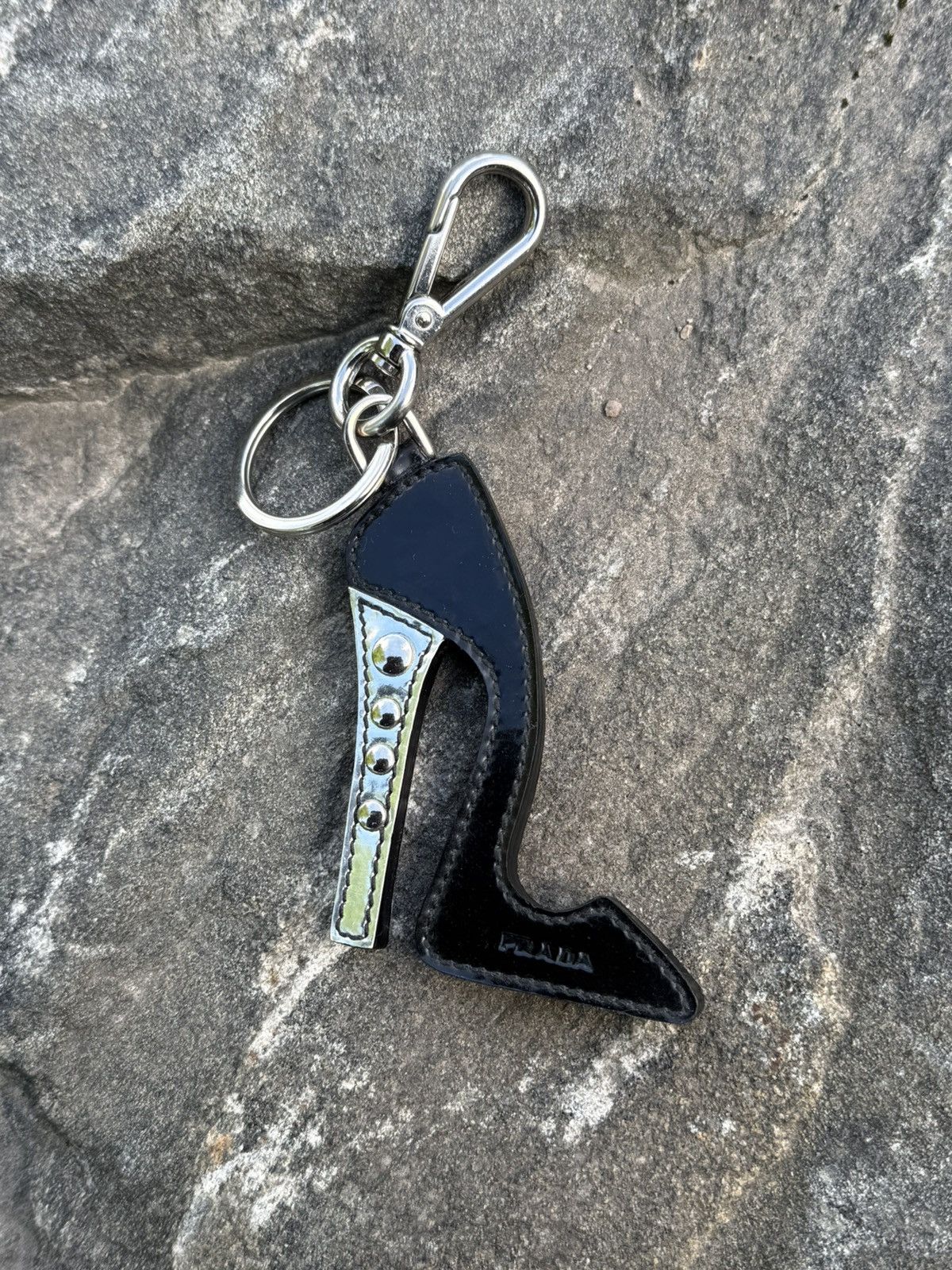Prada Prada Leather High Heel Bag Charm Necklace In Black Size ONE SIZE - 1 Thumbnail