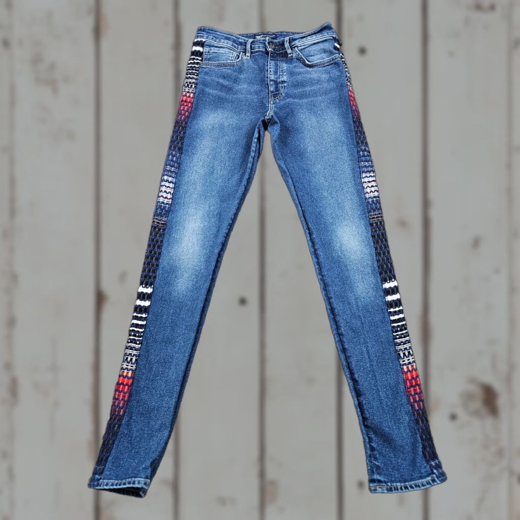 Levi's VINTAGE Levi's 721 Skinny Jeans Womens Regular Fit Stretch Denim 24x30 Blue 2010s Size 27" / US 4 / IT 40 - 1 Thumbnail