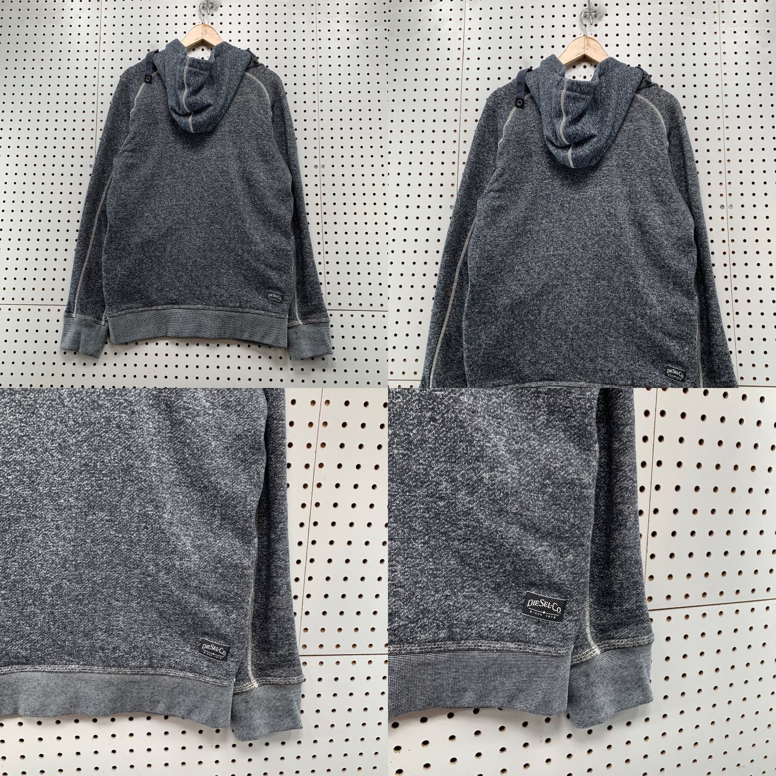 Diesel VINTAGE Diesel Hoodie Sweatshirt Mens XL Gray Asymmetrical Zipper Hooded Y2K Size US XL / EU 56 / 4 - 9 Thumbnail