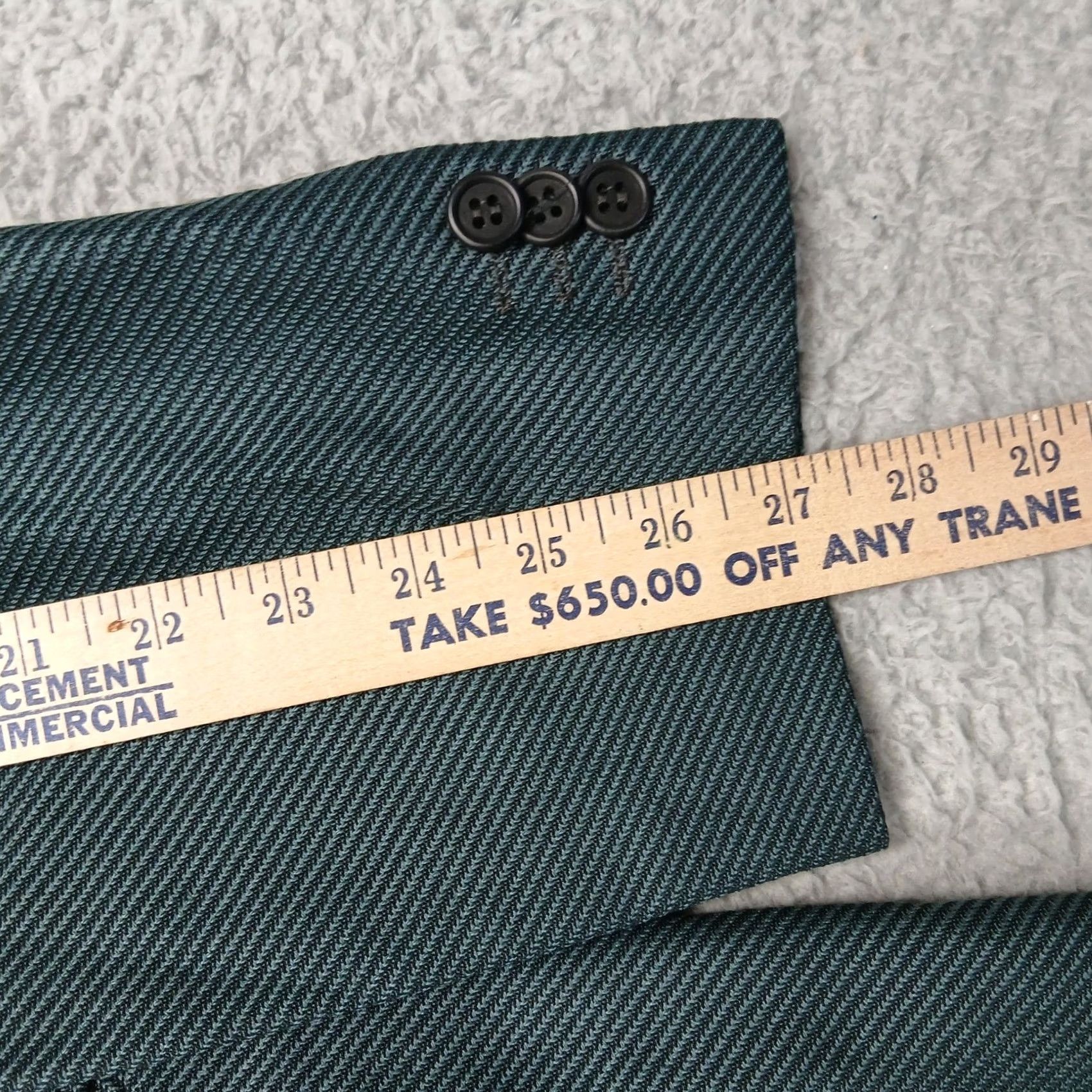 Vintage VINTAGE Mani Blazer 44L Teal Herringbone Wool Silk Sport Coat USA Men Size 44R - 7 Thumbnail
