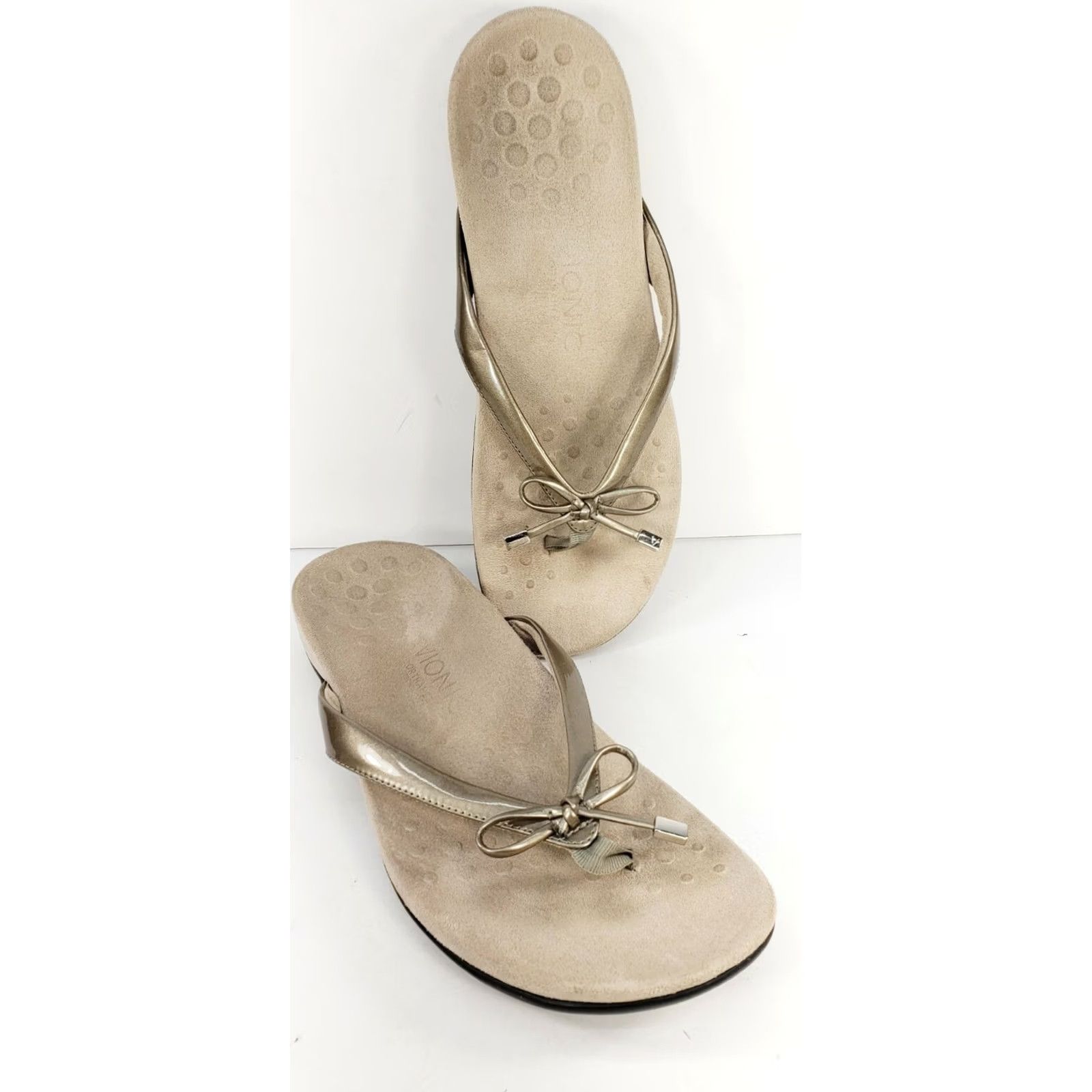 Vionic Vionic Bella II Women's Sandal Thong Slide-on Size 10 Beige Bow Upfront Flat Heel M US 10 EU 41 UK 8.5 Size US 9 / IT 39 - 2 Thumbnail