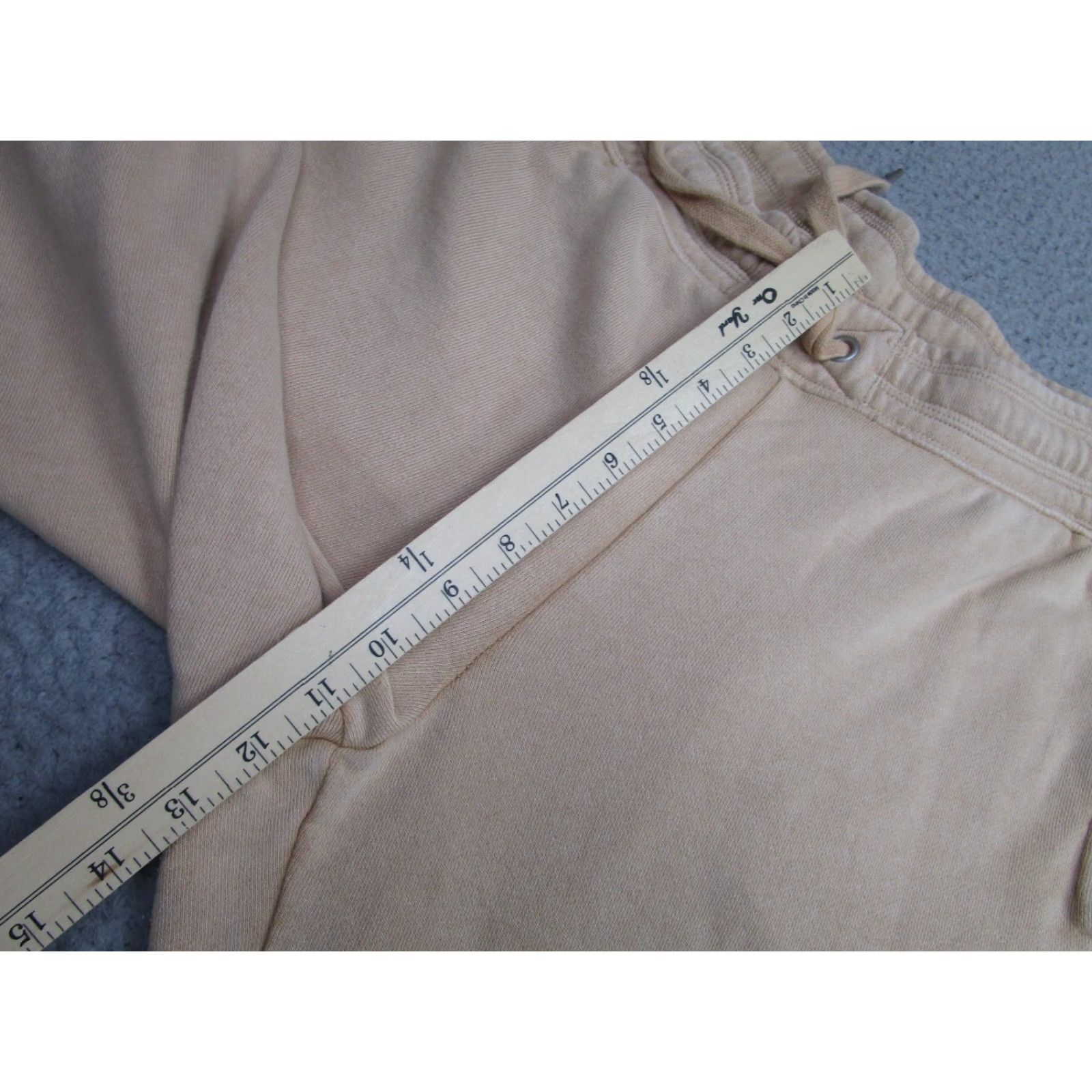 Vintage Aerie Sweatpants Womens L Beige Terry Fleece Jogger Pants Drawstring Elastic Waist Pockets Zipperless? (Wait) Size 36" / US 14 / IT 50 - 6 Thumbnail