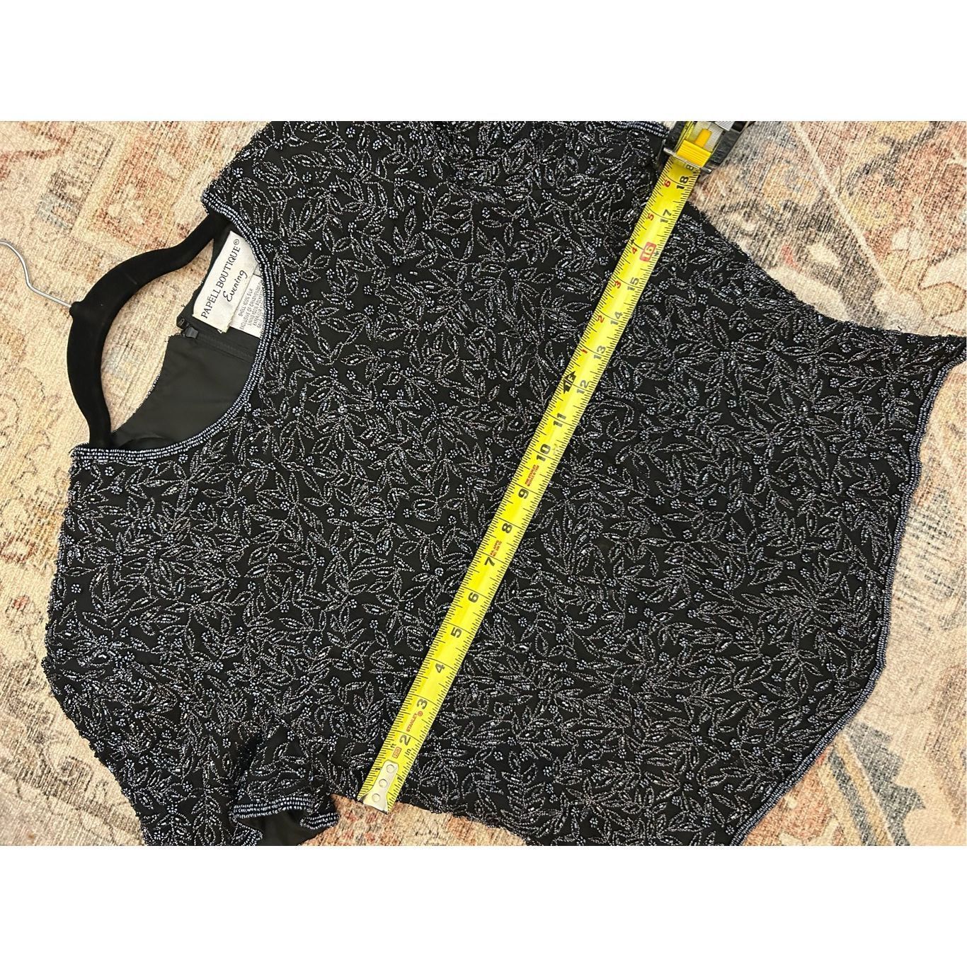 Other Papell Boutique Vintage Beaded Black Silk Blouse, Size Mediu Size M / US 6-8 / IT 42-44 - 8 Thumbnail