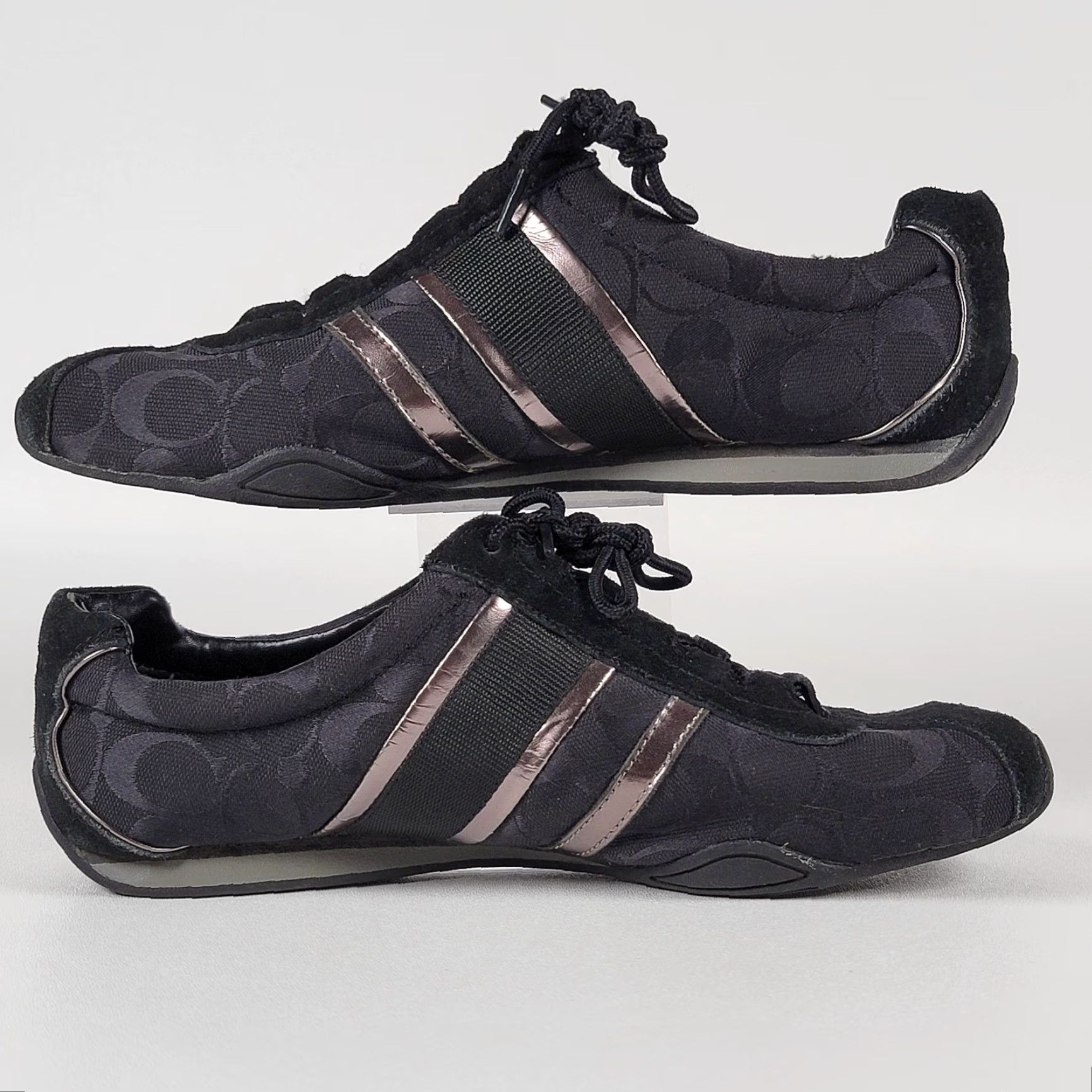 Coach COACH REMONNA Black Cooper Sneakers Women Size 9.5 B Athletic Suede Leather Minimalist Shoes Size US 10 / IT 40 - 4 Thumbnail
