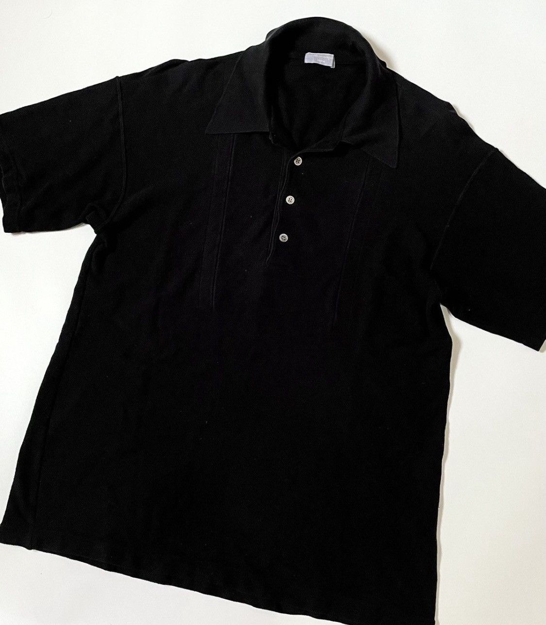 Comme des Garcons Vintage cdg homme AD98 black boxy polo shirt Size US M / EU 48-50 / 2 - 3 Thumbnail
