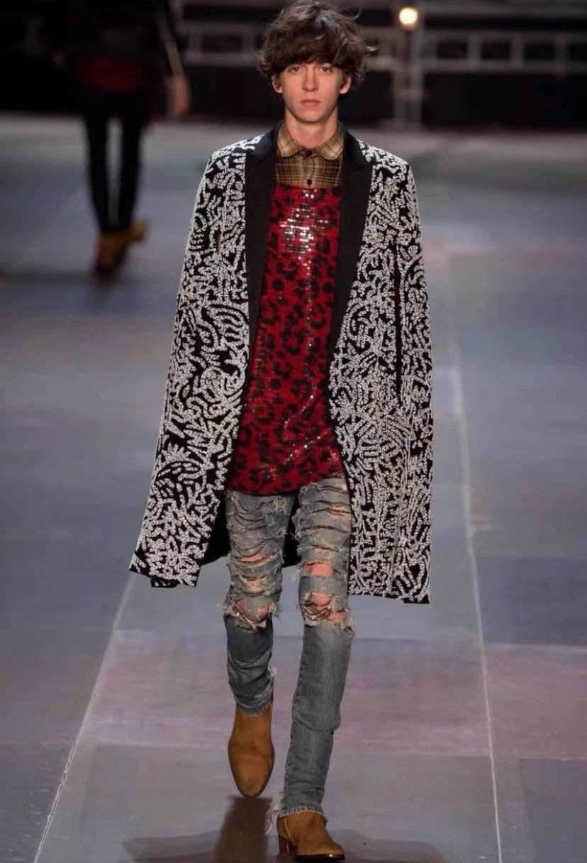 Saint Laurent Paris Saint Laurent Paris Red scale leopard print sweater-2505 Size US S / EU 44-46 / 1 - 2 Thumbnail