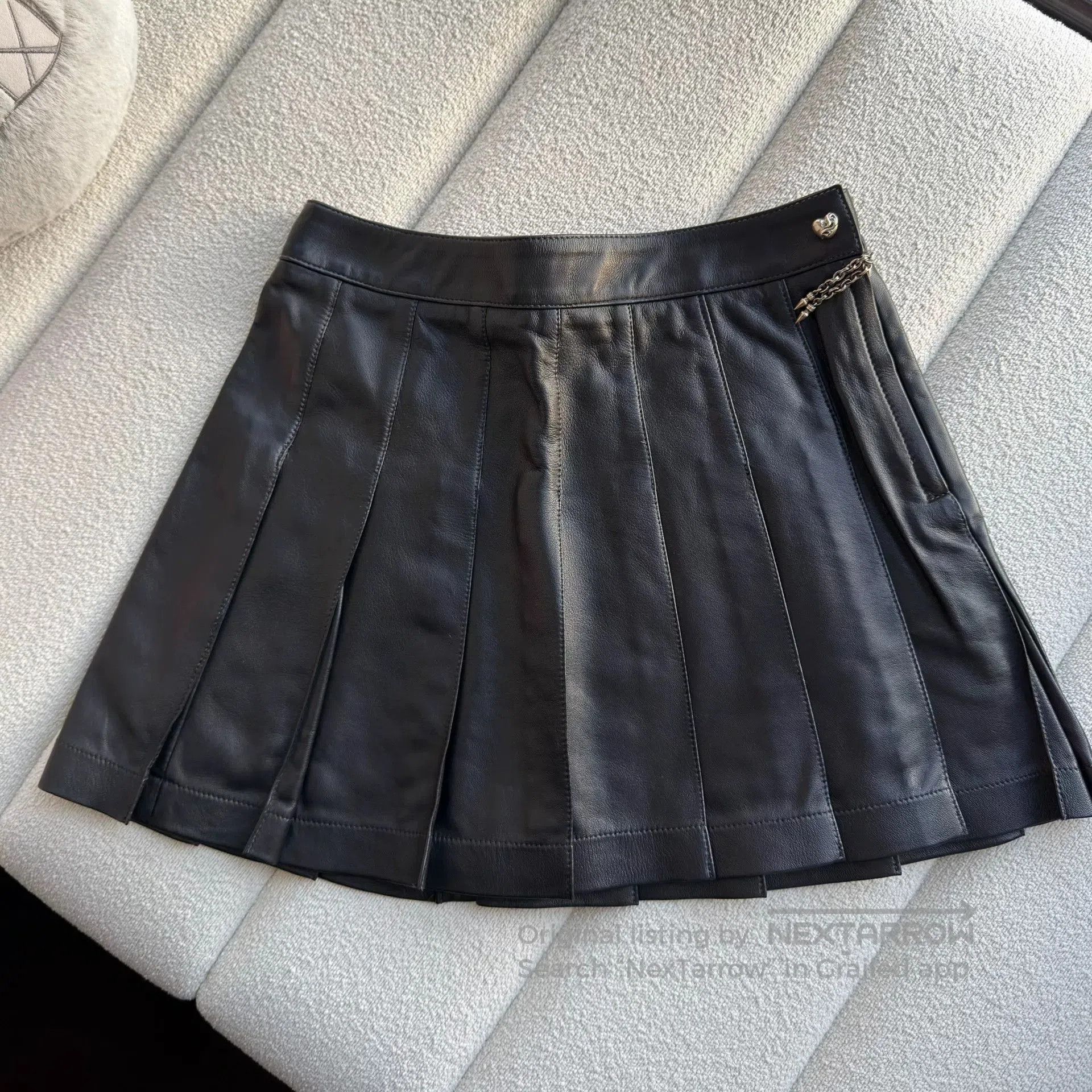 Chrome Hearts chrome hearts black pleated leather skirt. Size 28" / US 6 / IT 42 - 3 Thumbnail