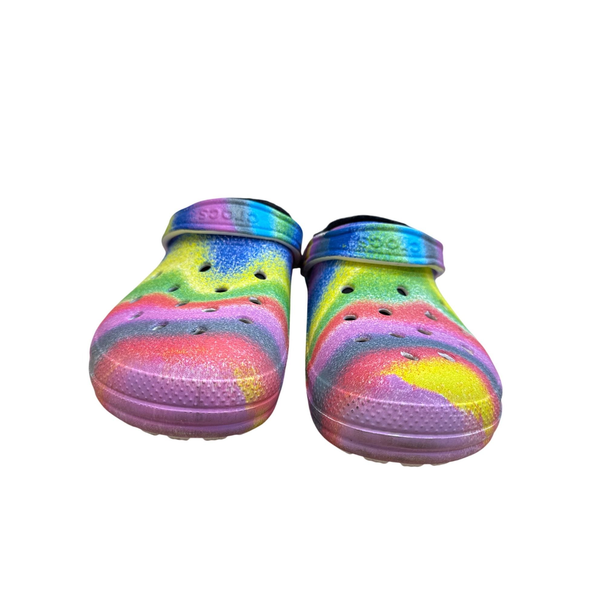 Crocs Crocs Rainbow Tie-Dye Fur Lined Clogs slip on shoes size 12 Size US 12 / EU 45 - 5 Thumbnail
