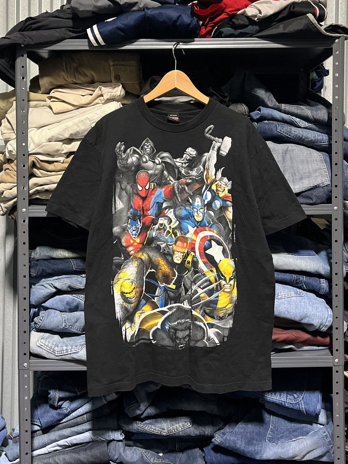Marvel Comics × Vintage Crazy Y2K Marvel Mad Engine All Over Print Graphic Tee Size US L / EU 52-54 / 3 - 1 Thumbnail