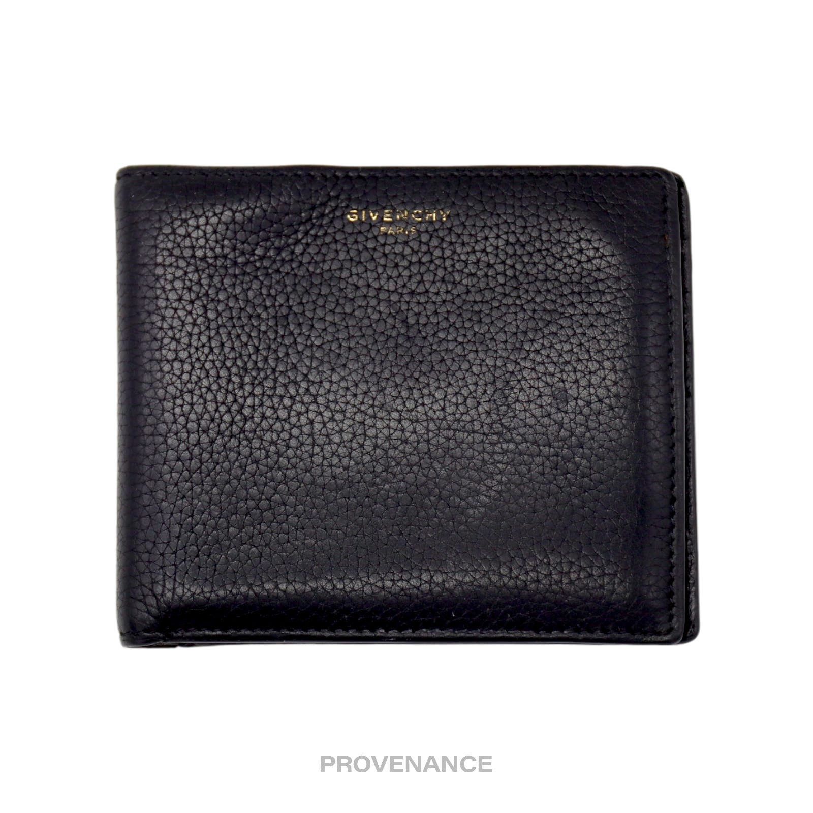 image of Givenchy 8Cc Logo Bifold Wallet - Black Grained Leather, Men's