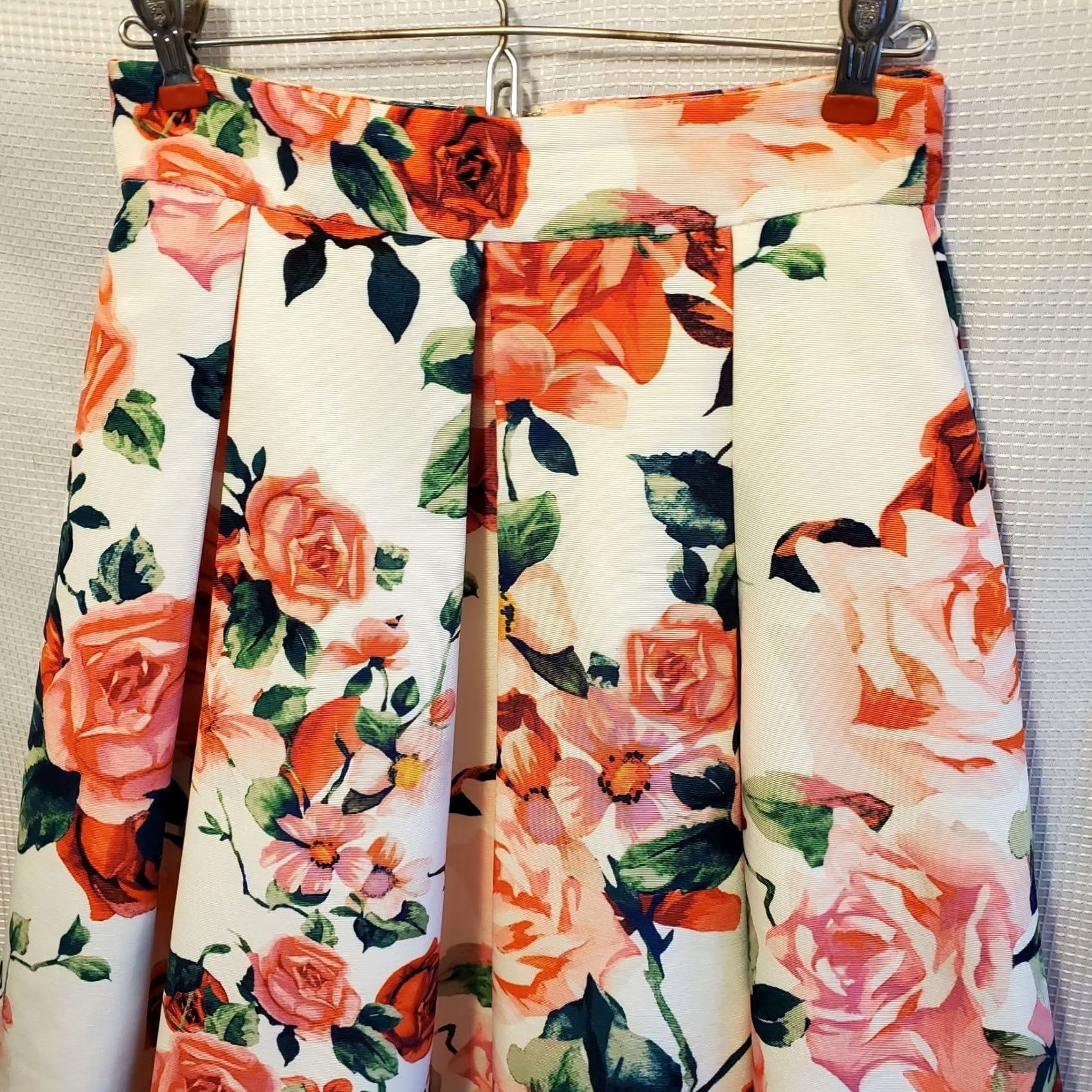 Vintage VINTAGE Eliza J Floral Midi Flounce Party Skirt Jacquard Roses Tulle Underlay Sz 4 Size 27" / US 4 / IT 40 - 2 Thumbnail