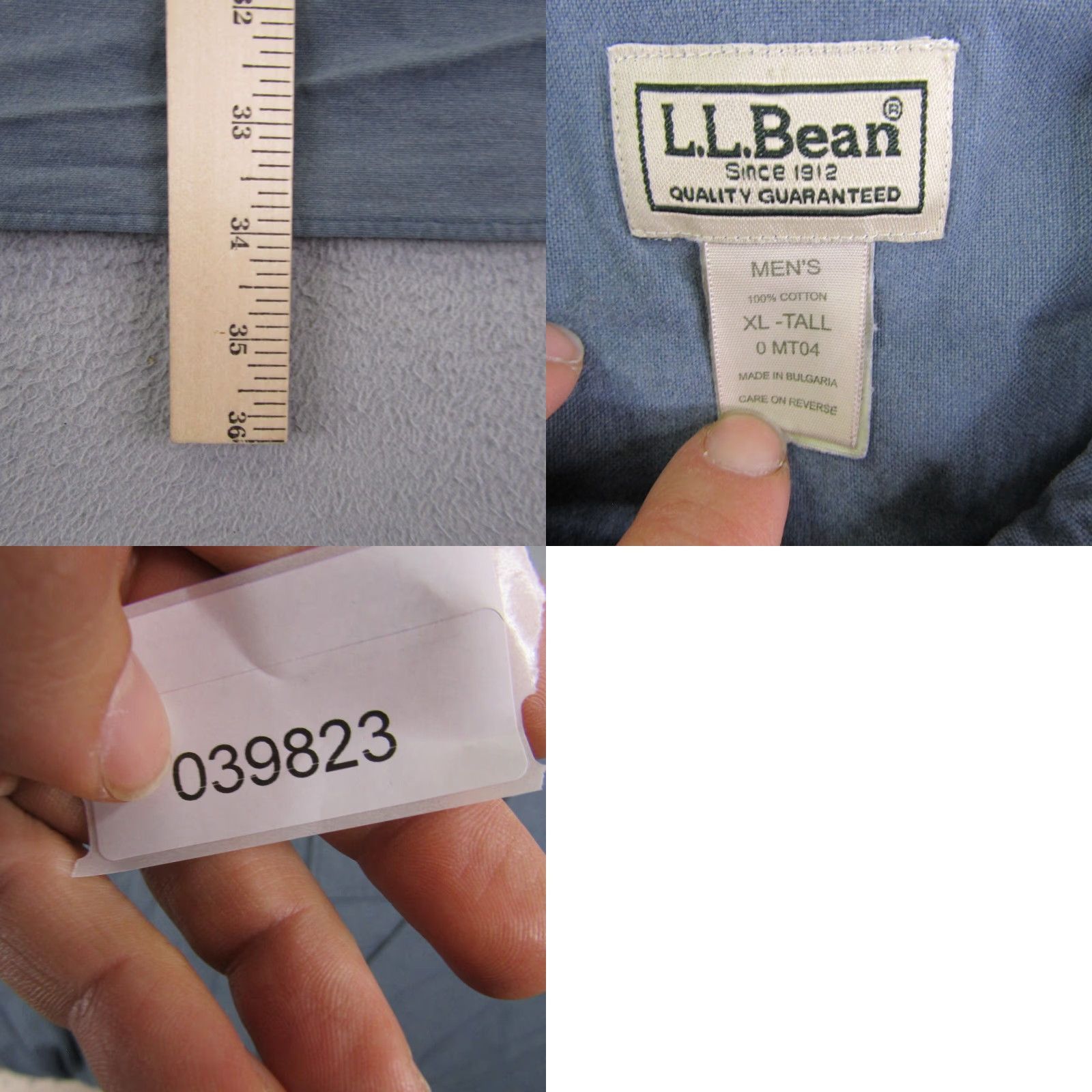 Vintage VINTAGE LL Bean Shirt Mens Extra Large Tall Blue Button Up Twill Workwear Outdoors Size US XL / EU 56 / 4 - 8 Thumbnail