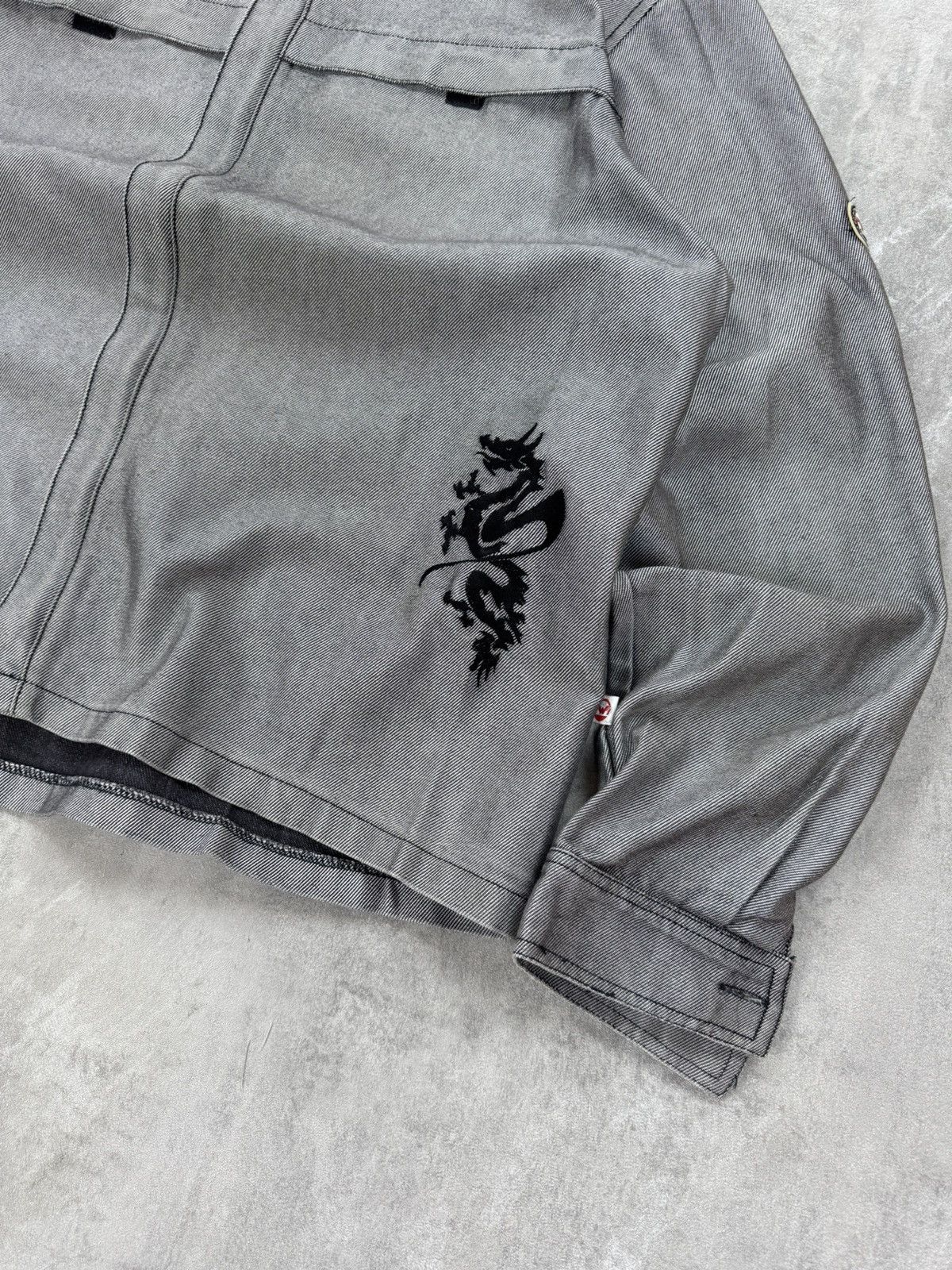 Vintage Silver Japanese denim workwear jacket dragon print Size US XXL / EU 58 / 5 - 2 Thumbnail