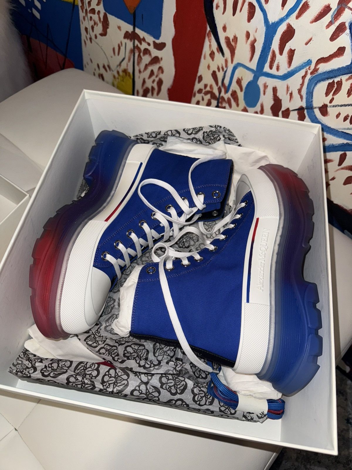 Alexander McQueen McQueen thread hi top sneakers Size US 9.5 / EU 42-43 - 7 Thumbnail