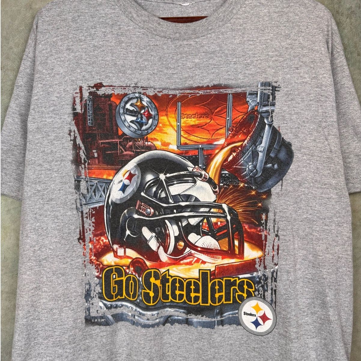 NFL VTG 90s Pittsburgh Steelers Graphic T Shirt Sz L Gray NFL Size US L / EU 52-54 / 3 - 4 Thumbnail