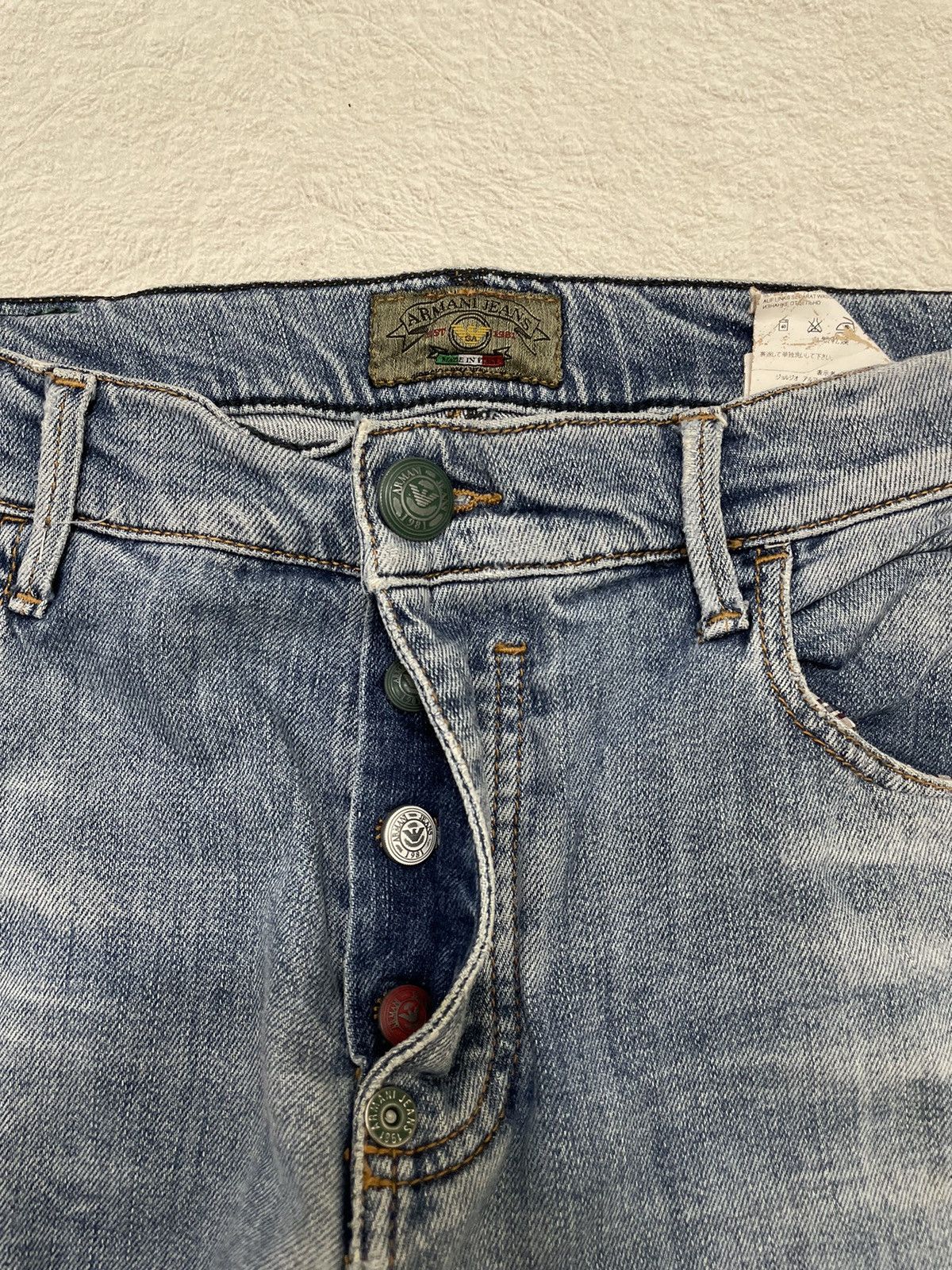 Giorgio Armani 2000s Armani Blue Jeans Washed Y2K Hysteric If6was9 Size US 34 / EU 50 - 4 Thumbnail