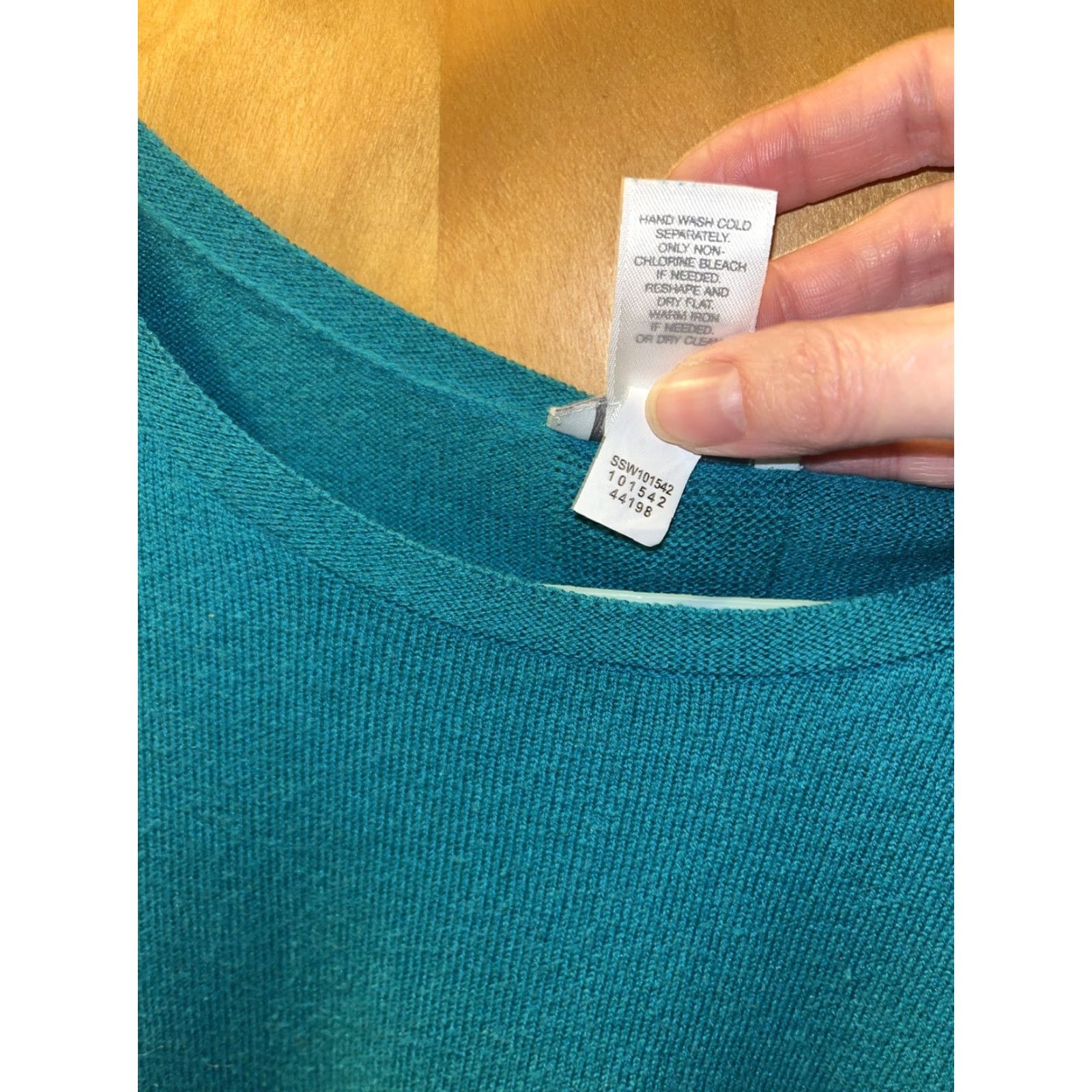 J. Jill J.Jill Women Green Cotton Nylon Woven Polyester Sweater Petite Large Regular Knit Boat Neck Long Sleeve Size L / US 10 / IT 46 - 5 Thumbnail