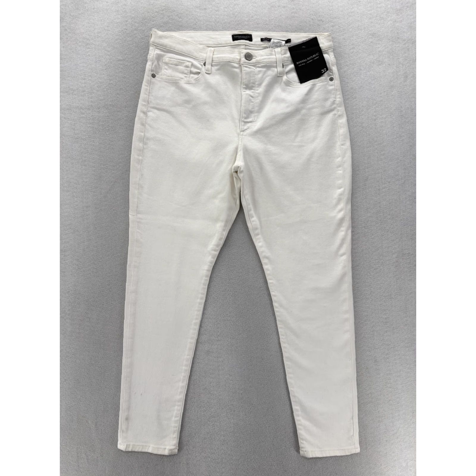 Banana Republic Banana Republic Jeans Womens 32 White Mid Rise Skinny Ankle Stretch Denim NWT Size 24" / US 00 / IT 34 - 2 Thumbnail