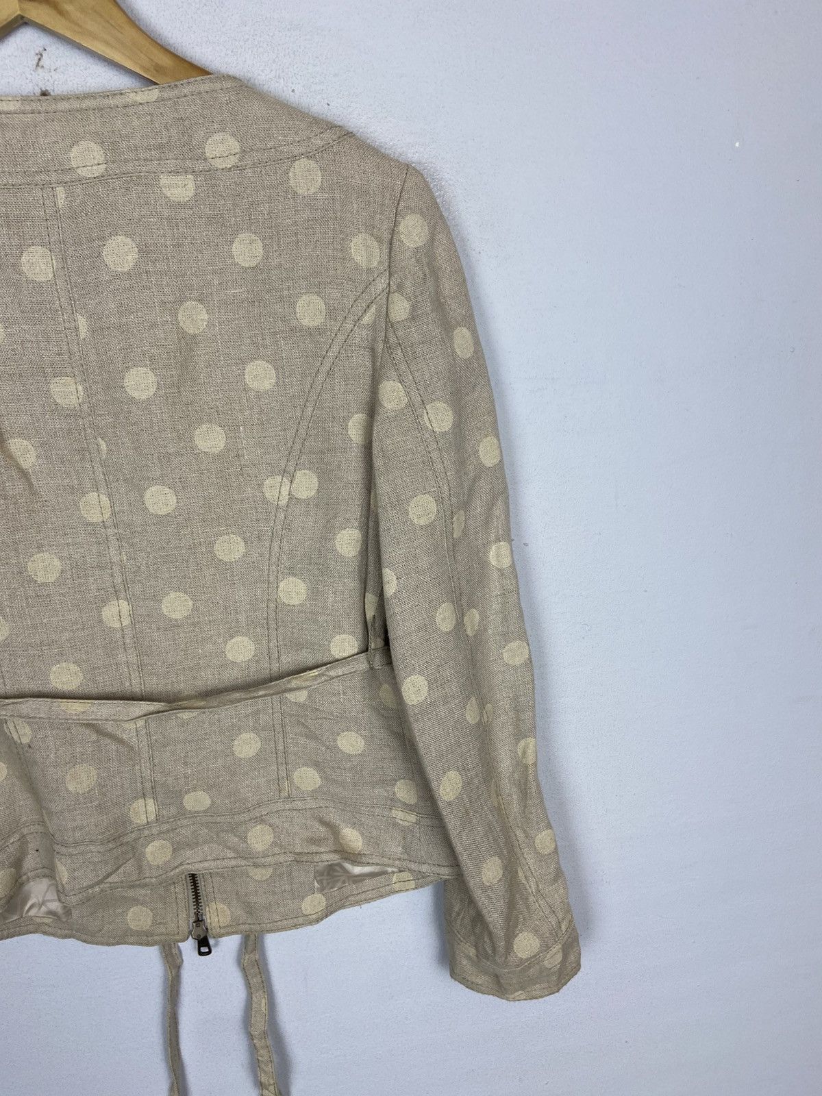 Valentino Valentino Polka Dot Cropped Italian Designer Zip-Up Coat Size M / US 6-8 / IT 42-44 - 10 Thumbnail