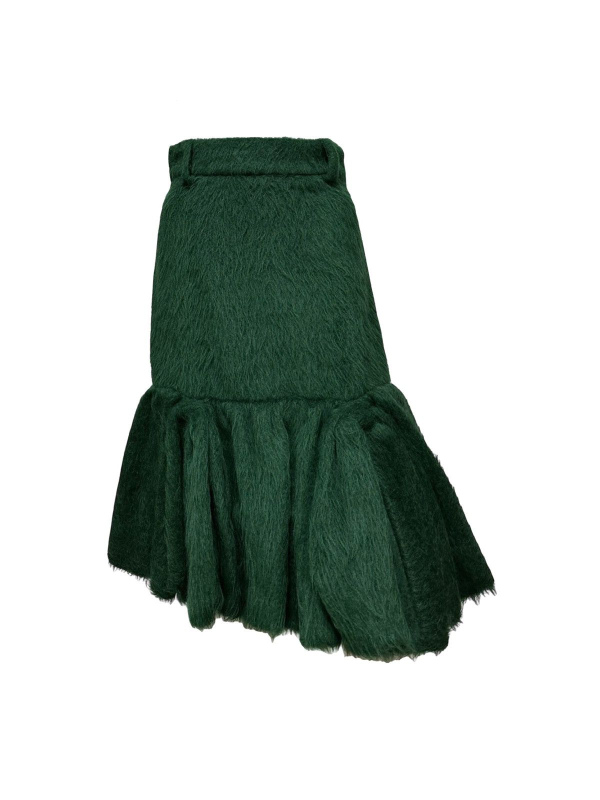 Prada PRADA Fall Winter 2017 Alpaca Hair Fluted Midi Skirt Size 26" / US 2 / IT 38 - 1 Thumbnail