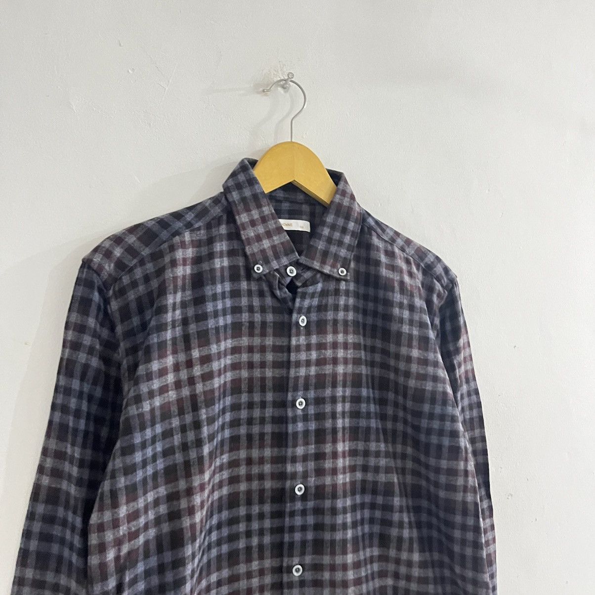 Japanese Brand Gent Homme - LS Check Button Up Shirt Size US L / EU 52-54 / 3 - 3 Thumbnail